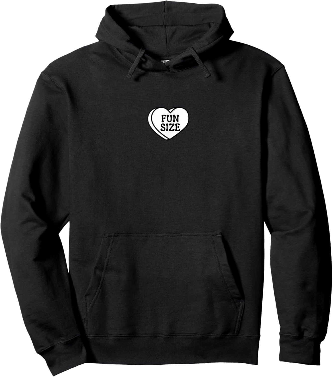 Fun Size Love Heart Valentines Candy Petite Girl Funny Word Hoodie - Hoodie | Black