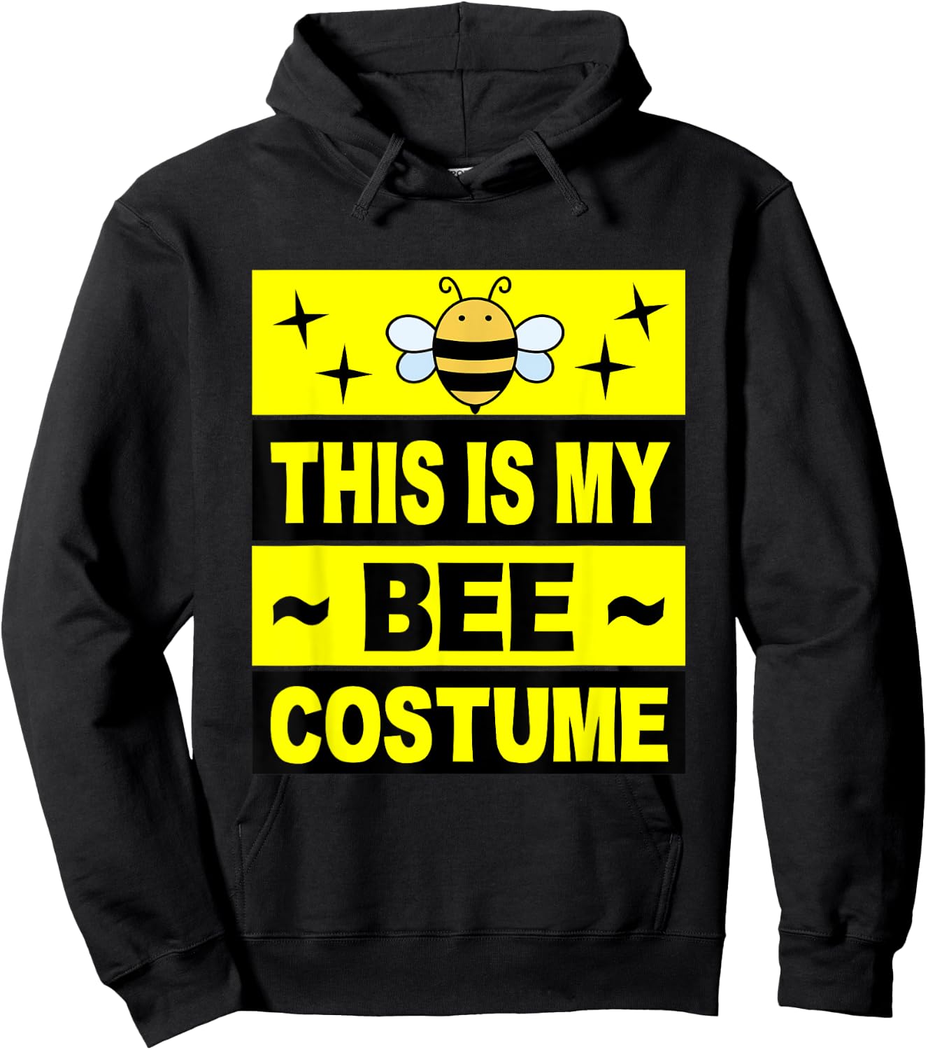 Retro Bee Costume Women Cute Adult Kids Men Baby Bumble Bee Hoodie - Hoodie | Black