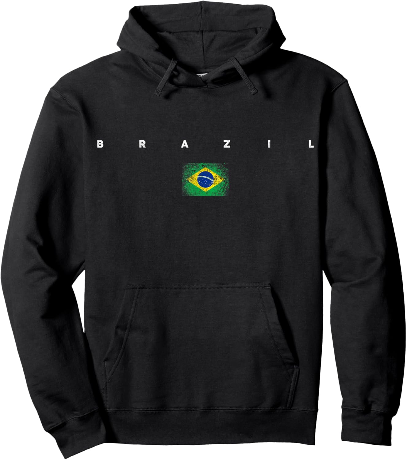 Brazil Flag Pride Vintage/Retro Soccer Brazilian Football Hoodie - Hoodie | Black