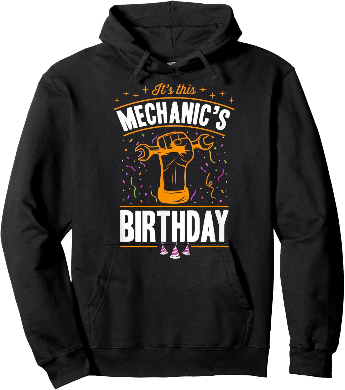 It's This Mechanic's Birthday Mechanic Birthday Party Supply Hoodie - Hoodie | Black