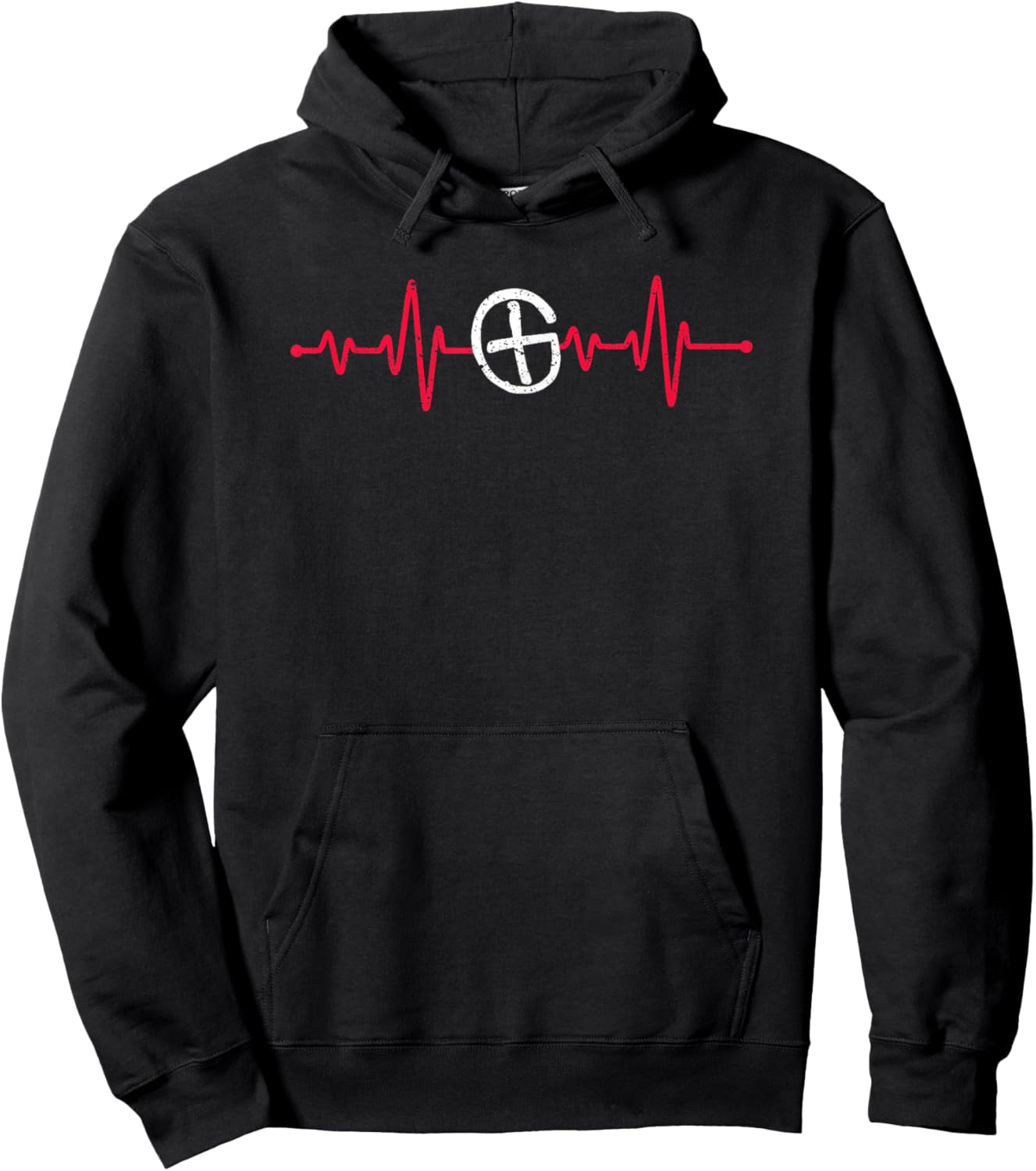 Geocaching Heartbeat Ekg Pulse Geocacher Outdoor Geocache Hoodie - Hoodie | Black