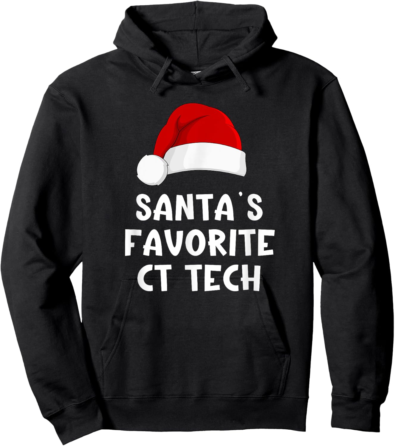 Christmas Santa's Favorite Ct Tech Funny Pajama Technologist Hoodie - Hoodie | Black