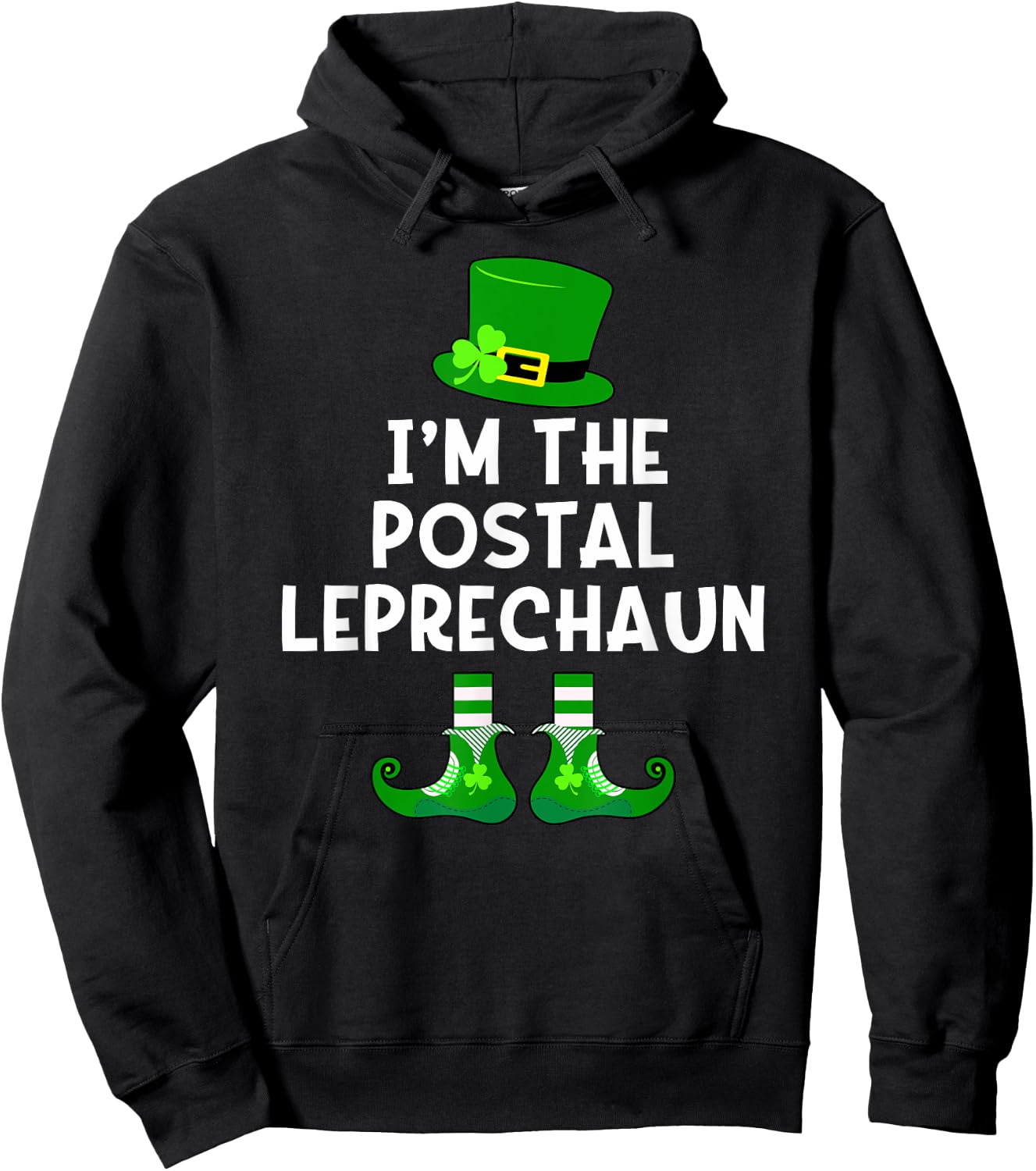 Postal Worker Leprechaun Funny St Patrick's Day Hoodie - Hoodie | Black