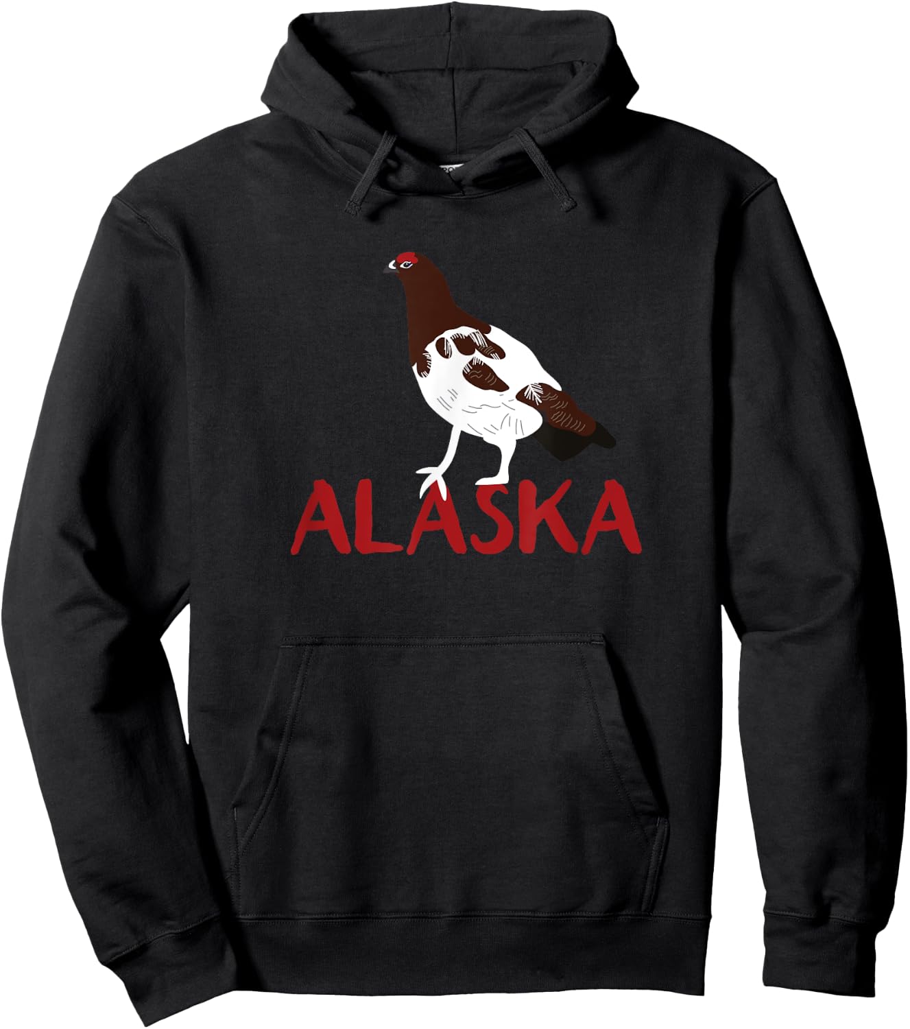Willow Ptarmigan Alaska State Bird Souvenir Style Hoodie - Hoodie | Black
