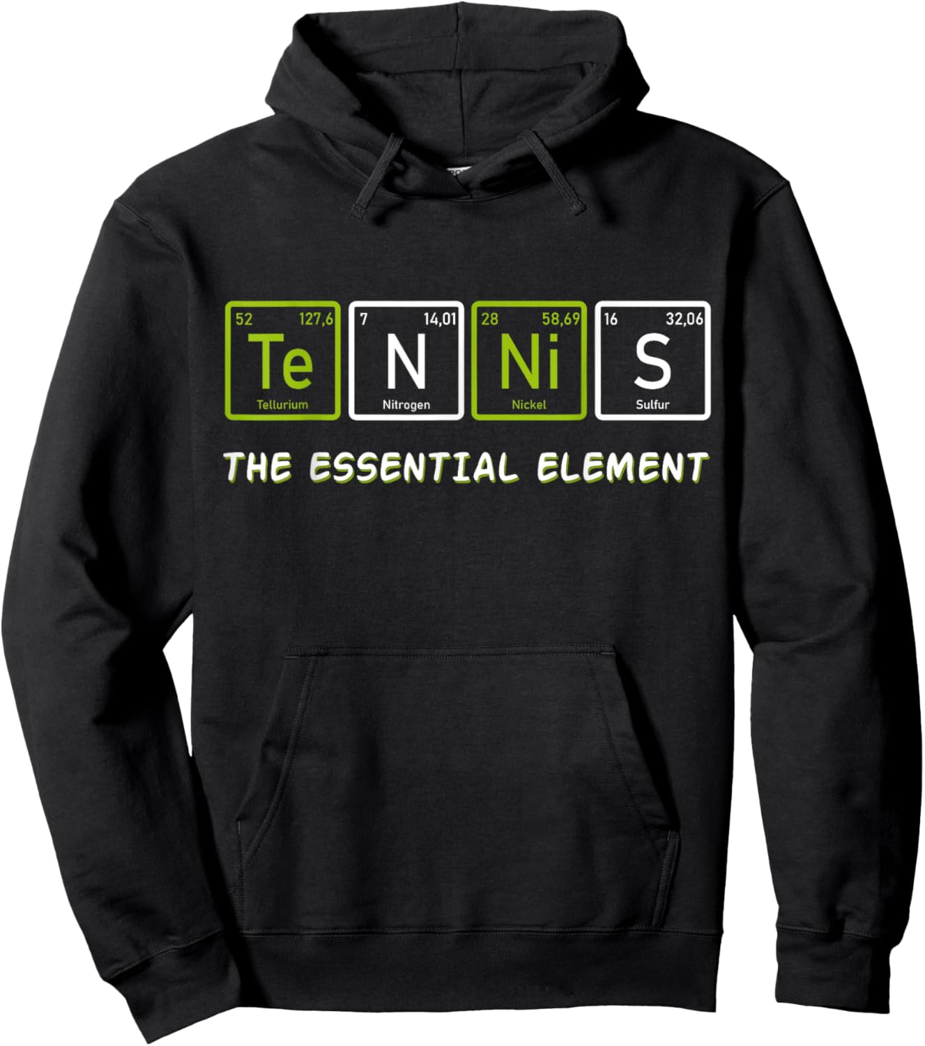 Tennis The Essential Element Funny Love Tennis Hoodie - Hoodie | Black