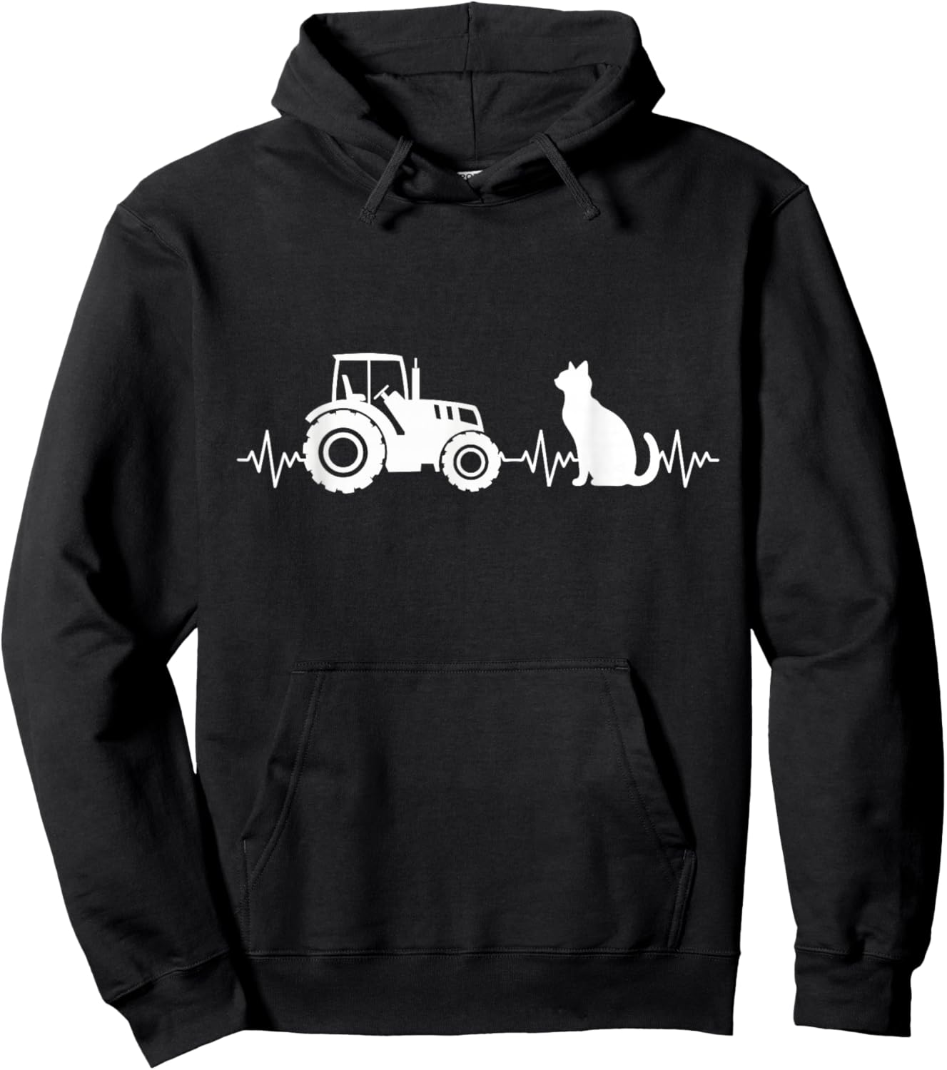 Cat Tractor Farming Funny Farmer Cat Lover Tractor Hoodie - Hoodie | Black