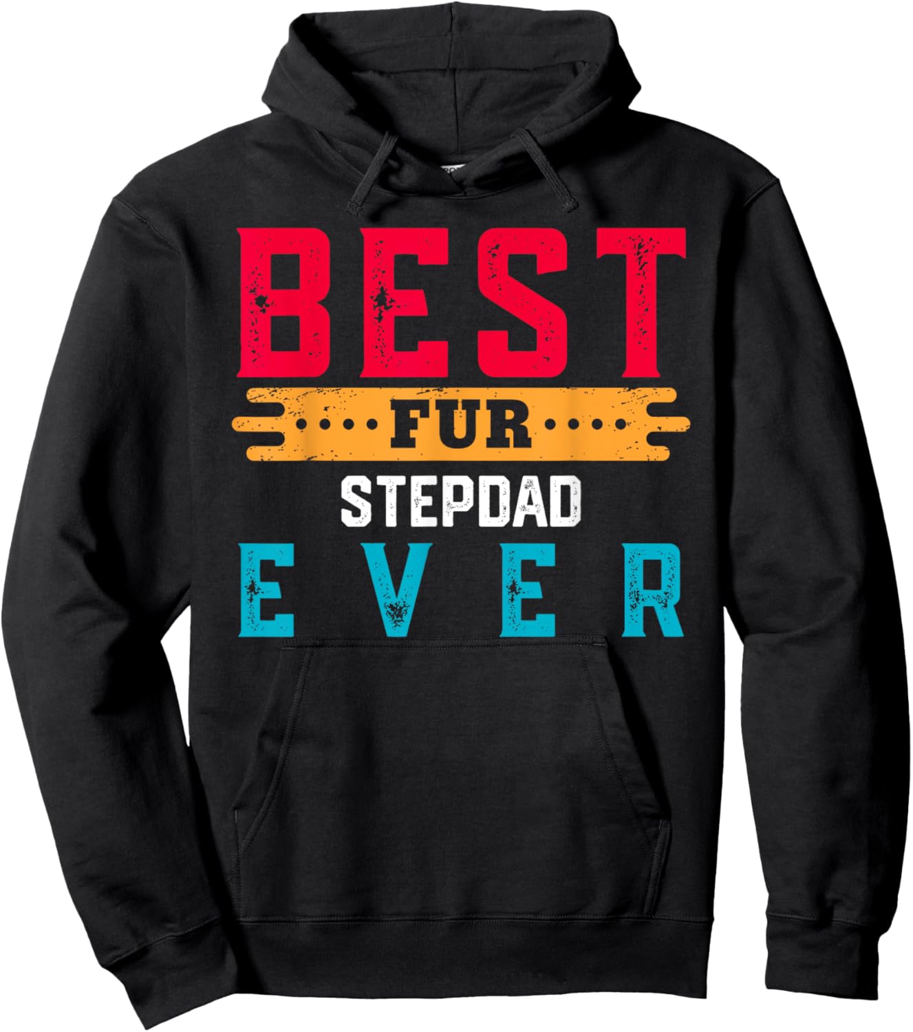 Best Fur STEPDAD Ever Shirt Funny Pet Lover For STEPDADS Hoodie - Hoodie | Black
