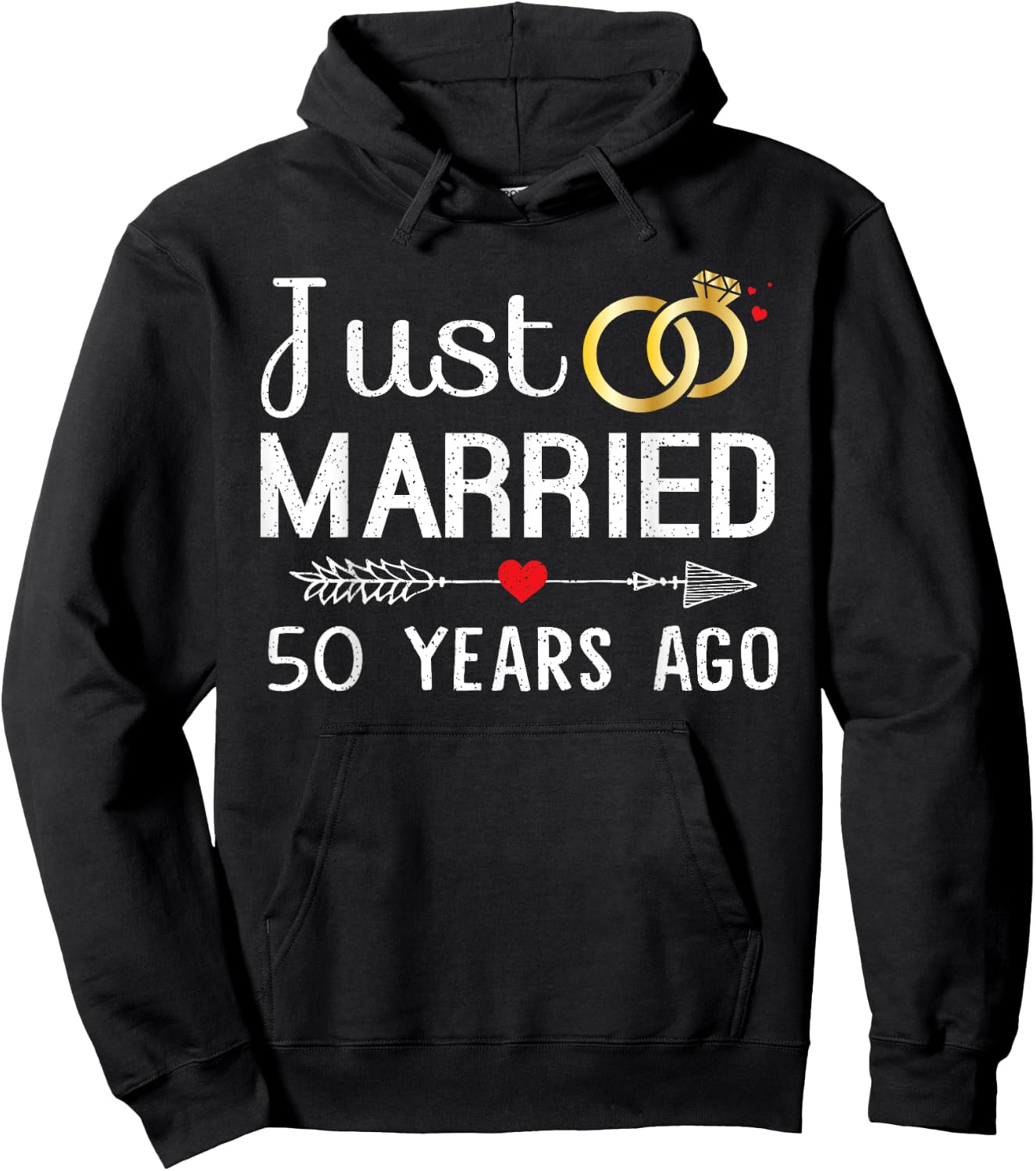 Just Married 50 Years Ago 50th Anniversary Gift Couple Hoodie - Hoodie | Black