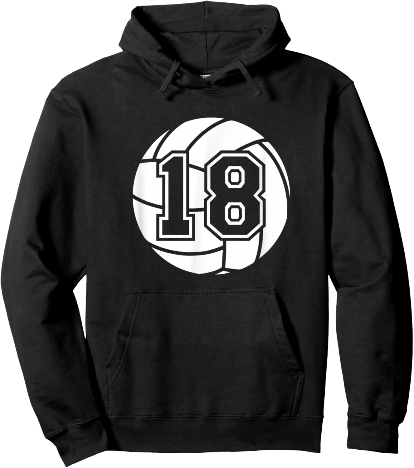 Volleyball Player #18 Volleyball Mom Dad Jersey Number 18 Hoodie - Hoodie | Black