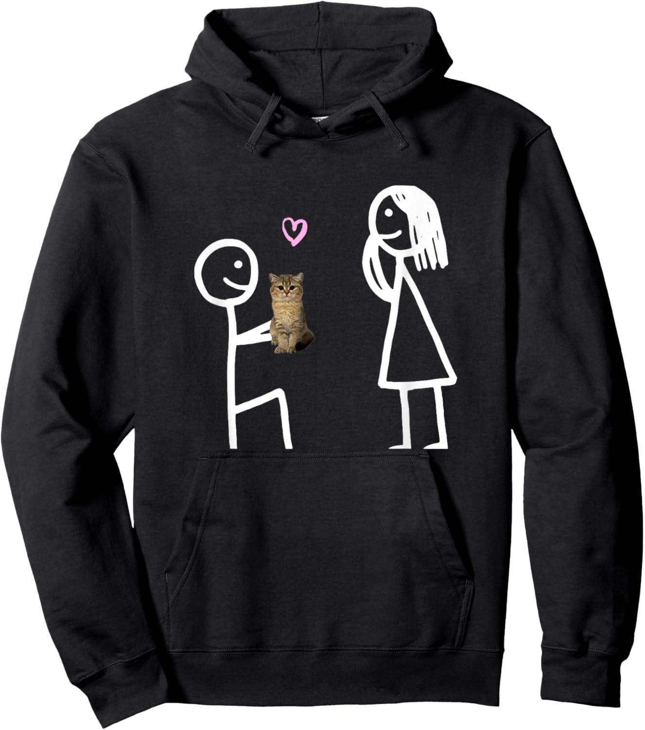 Funny wholesome cat meme Women Kids Hoodie - Hoodie | Black