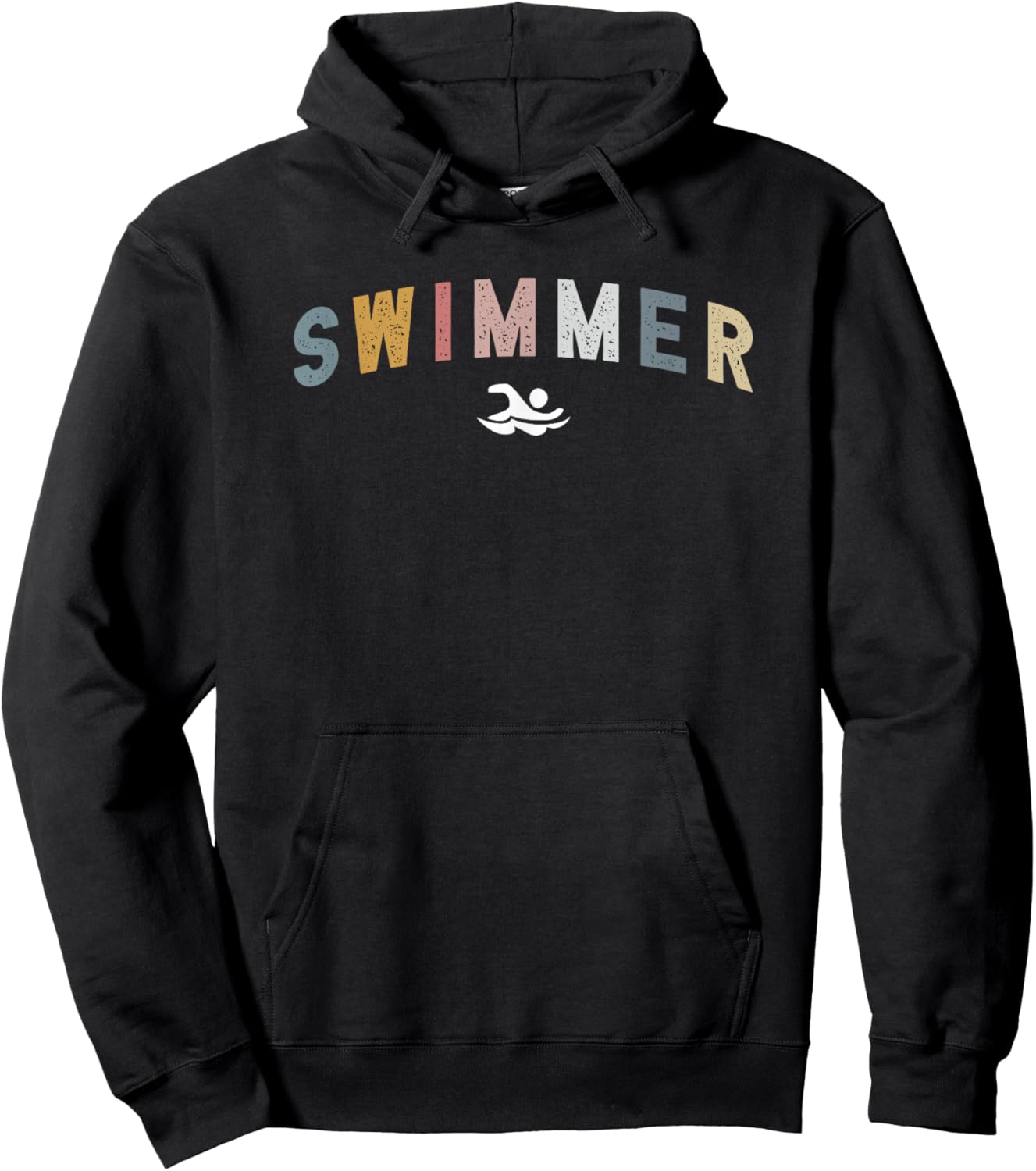 Vintage Inspired Retro Swim Swimmer Nostalgic Poolside Hoodie - Hoodie | Black