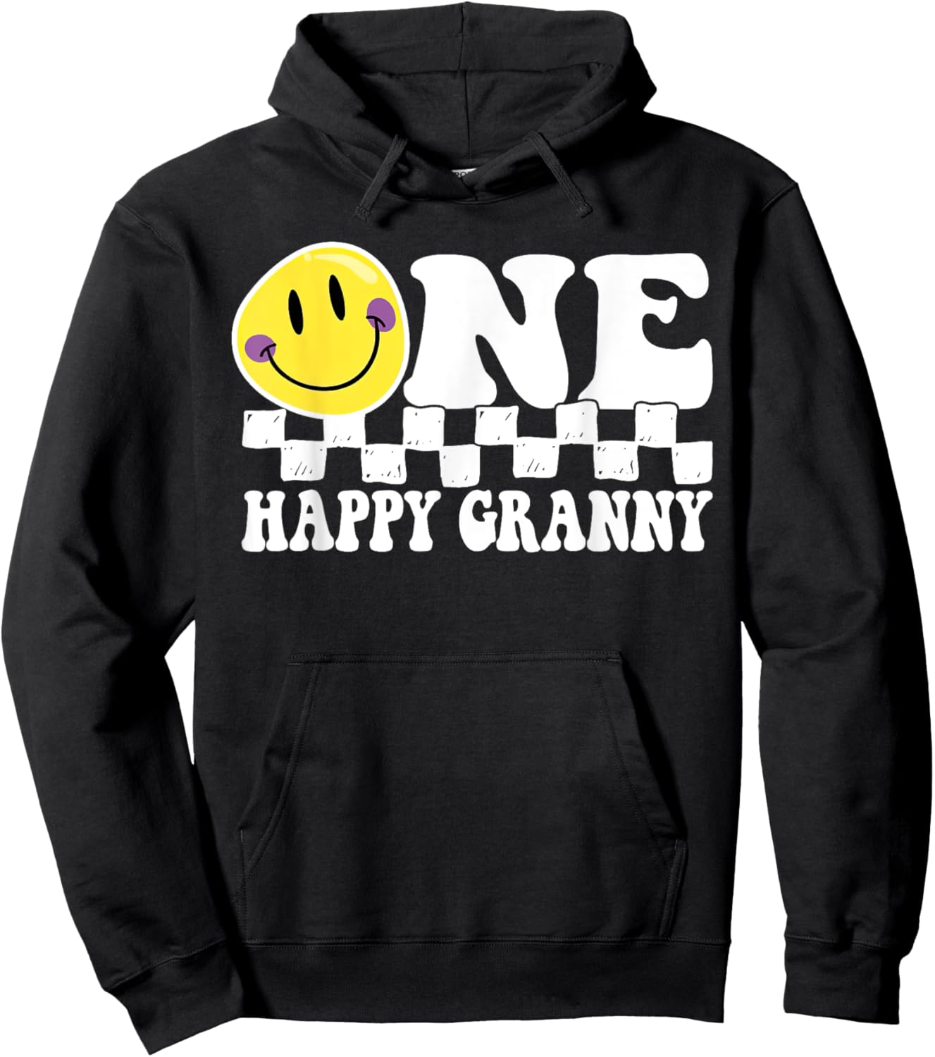 One Happy Dude Granny 1st Birthday Family Matching Hoodie - Hoodie | Black