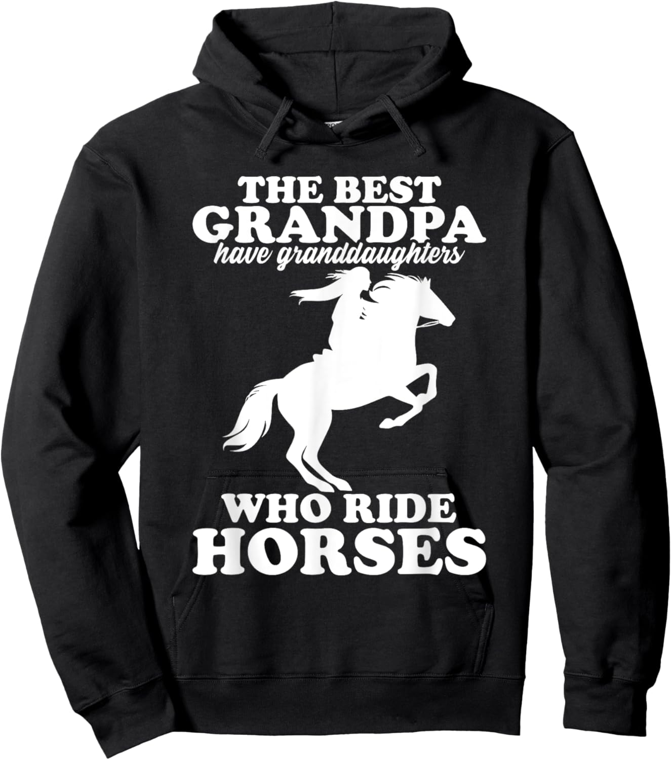 The Best Grandpa Have Granddaughters Who Ride Horses Hoodie - Hoodie | Black