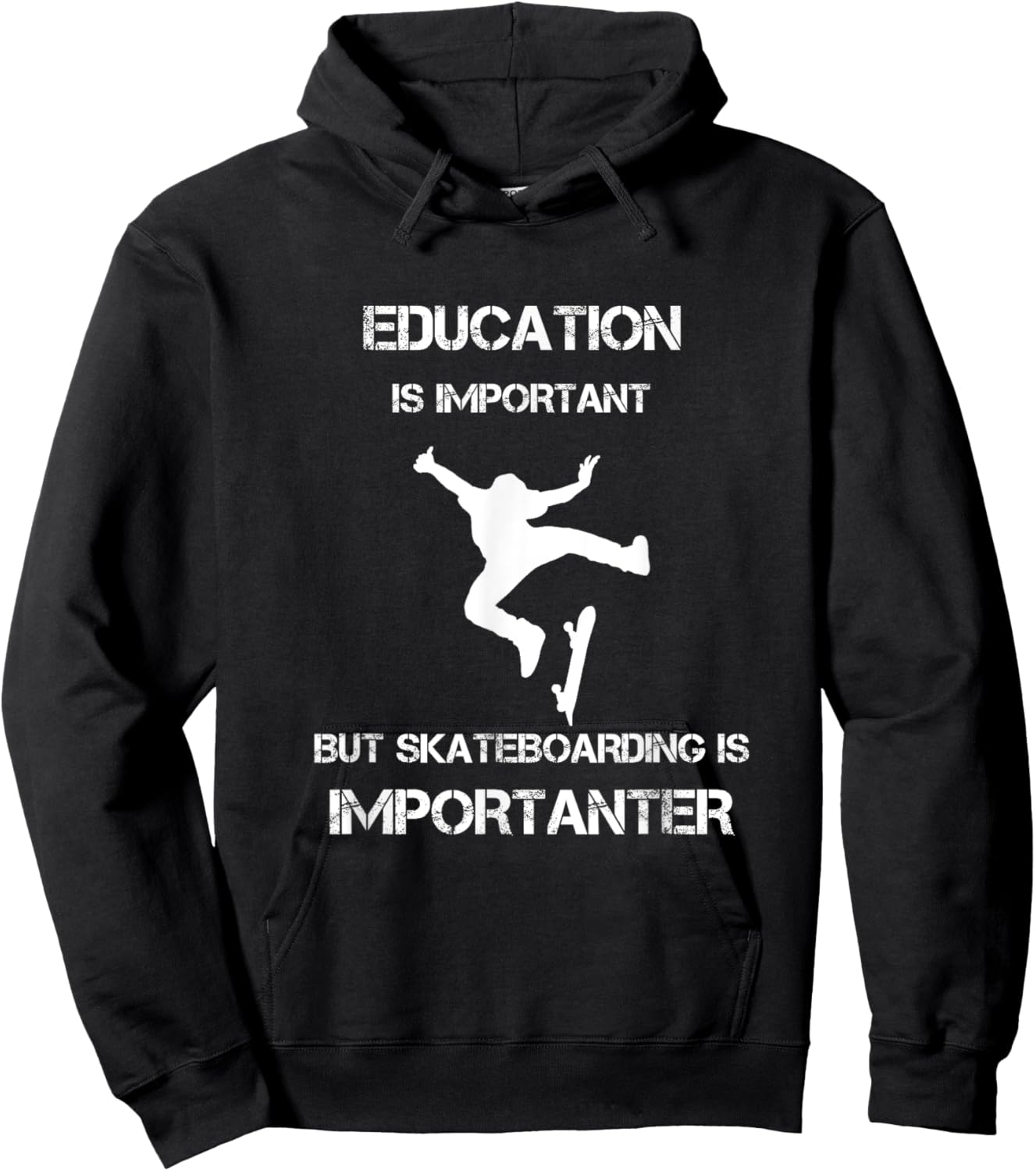 Education Is Important But Skateboarding Is Importanter Hoodie - Hoodie | Black