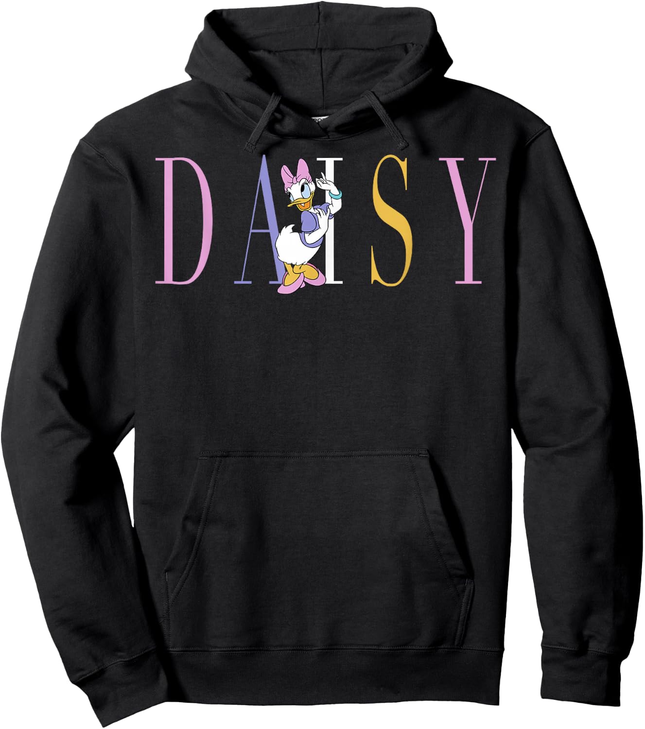 Disney Mickey and Friends Daisy Duck Simple Text Hoodie - Hoodie | Black