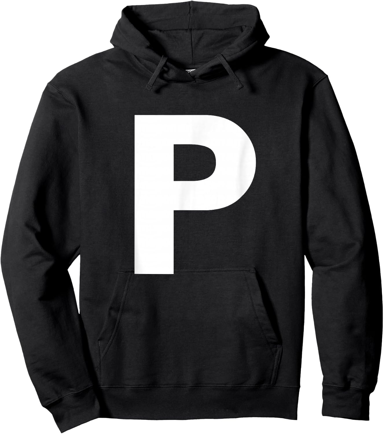 Alphabet Letter P (capital upper case) Shirt Hoodie - Hoodie | Black