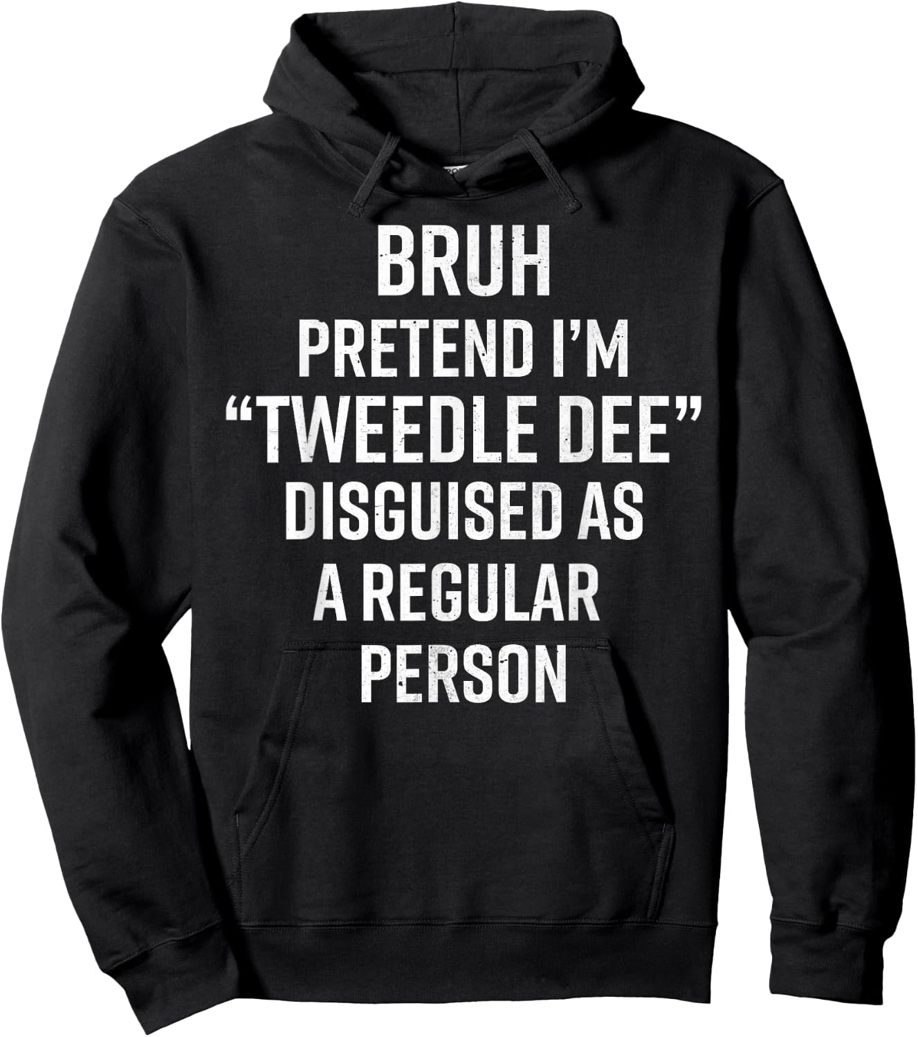 Funny Halloween Lazy Costume Bruh Pretend I'm A Tweedle Dee Hoodie - Hoodie | Black