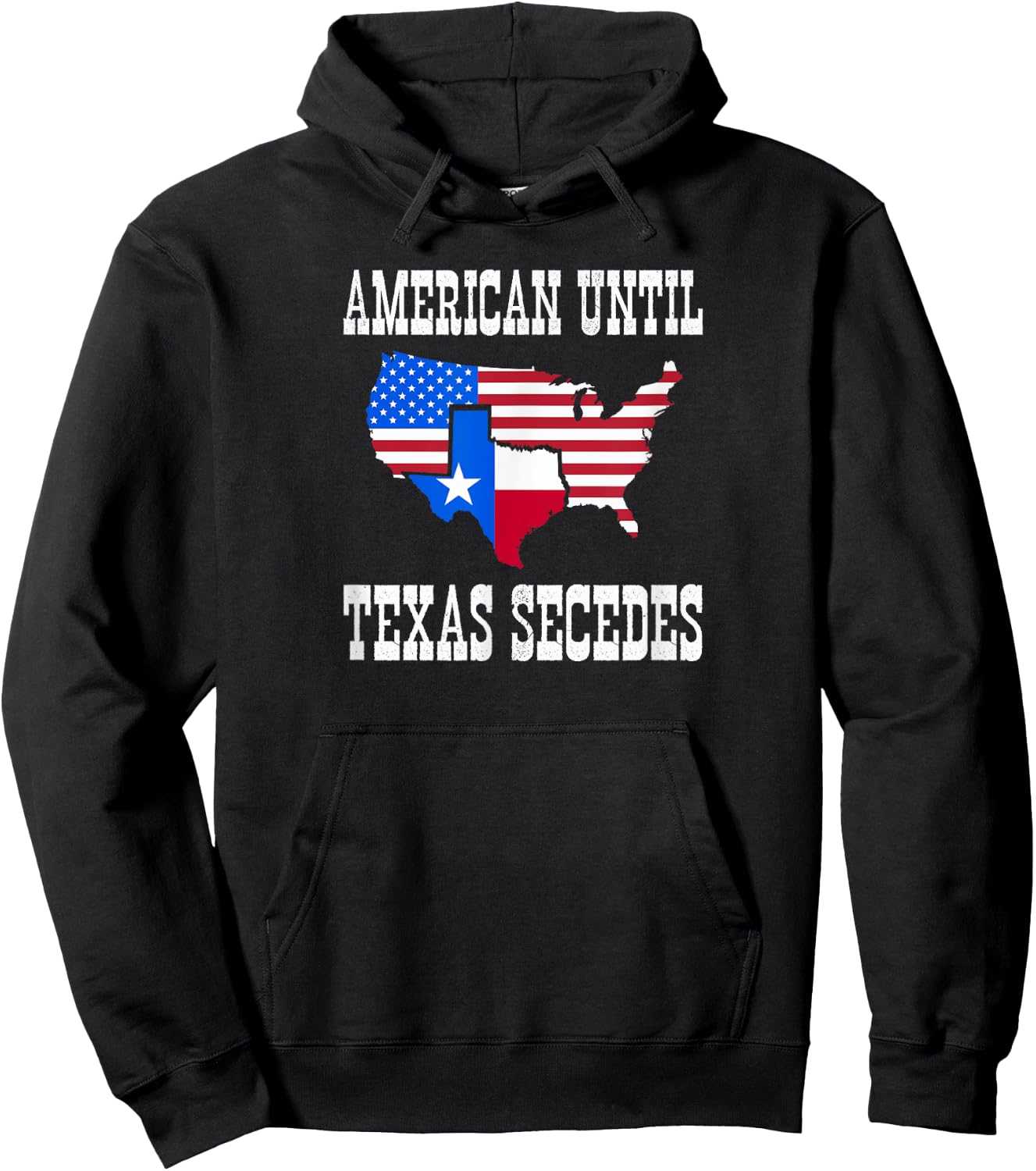 American until Texas secedes for Lone Star States Hoodie - Hoodie | Black