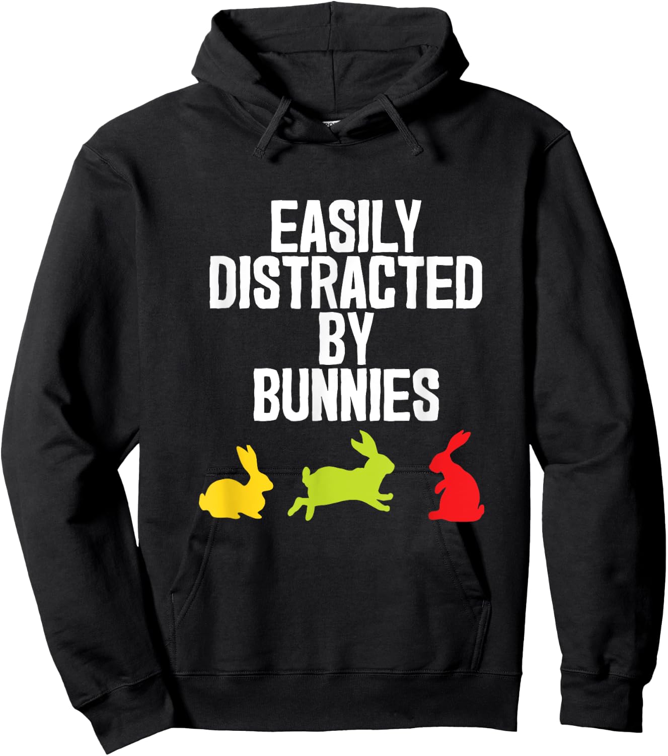 Distracted Funny Bunny Rabbit Retro Gift Hoodie - Hoodie | Black