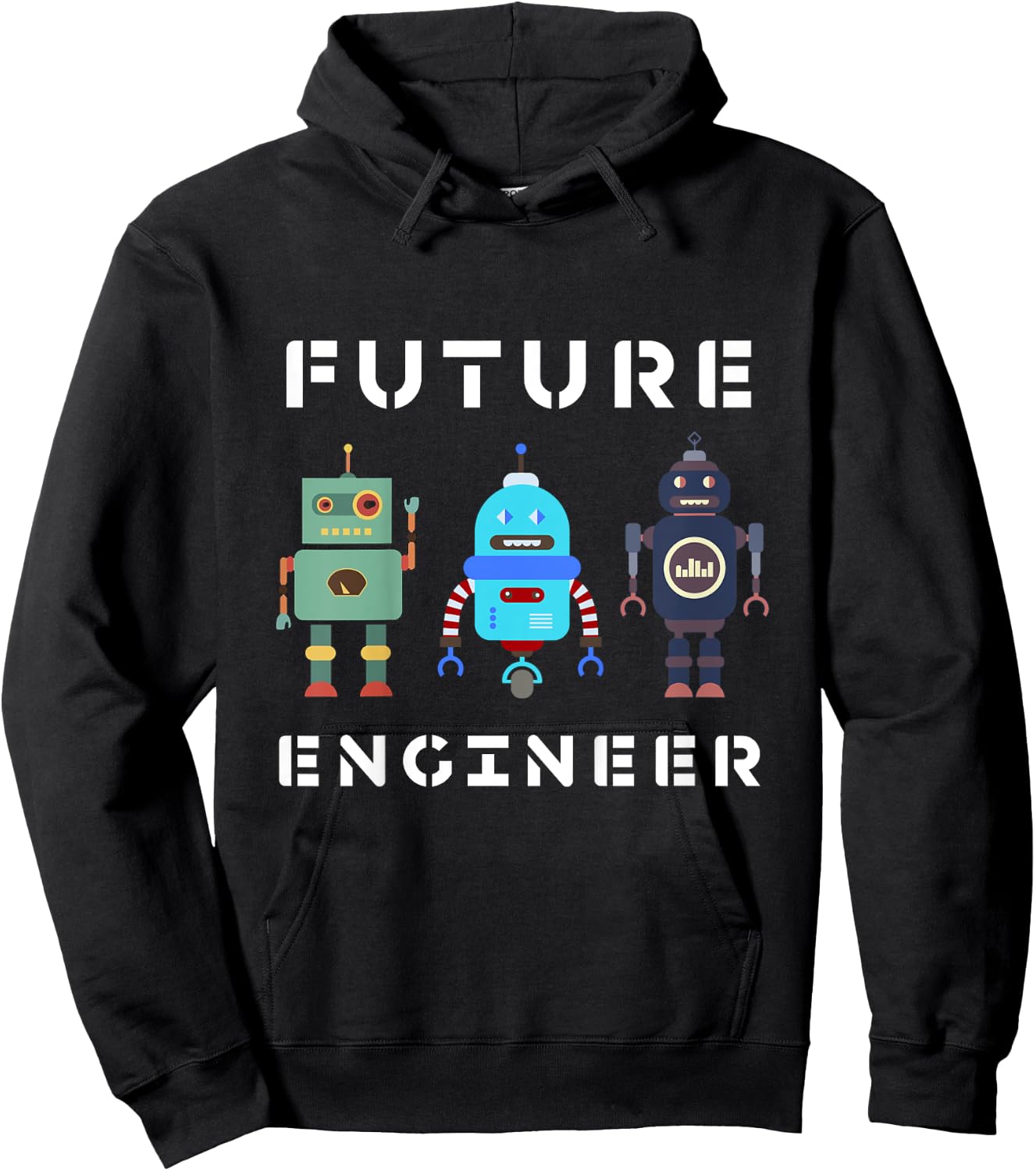 I love Robot design All Ages Robotic Kids Girls Boys Robot Hoodie - Hoodie | Black