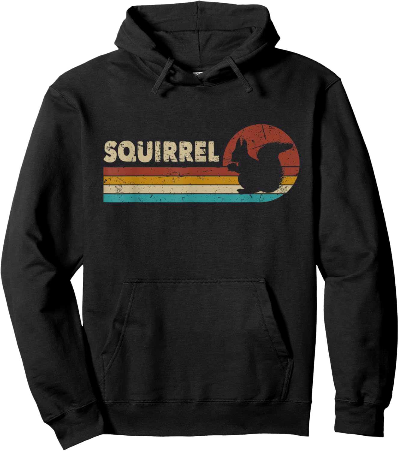 Squirrel Vintage Men Women Kids Boys Girls Funny Retro Hoodie - Hoodie | Black