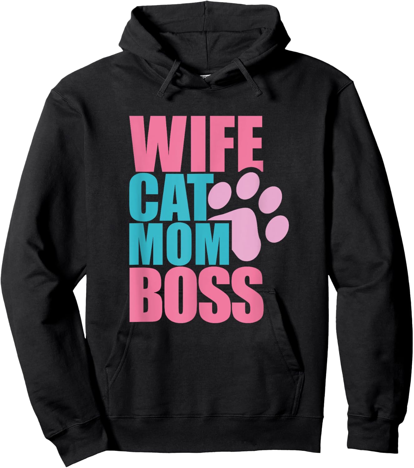 Cat Mom Shirt Funny Mothers Gift Kitty Lovers Wife Boss Hoodie - Hoodie | Black