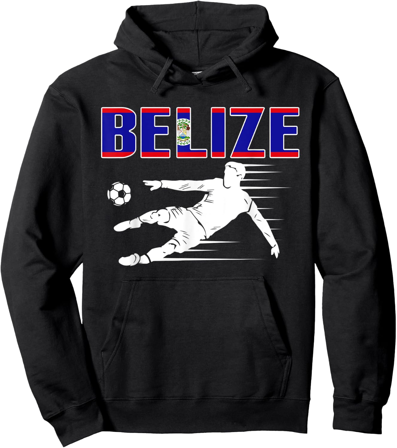 Belize Soccer Fans Jersey Proud Belizean Football Supporters Hoodie - Hoodie | Black