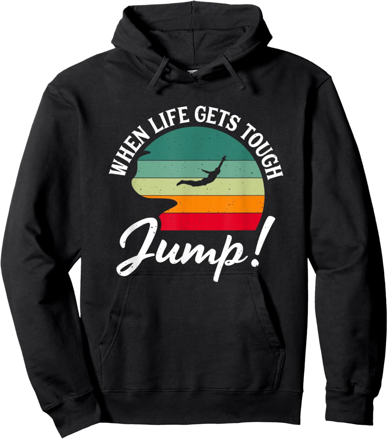 Life Tough Jump Extreme Jumping Cliff Diver Cliff Diving Hoodie - Hoodie | Black
