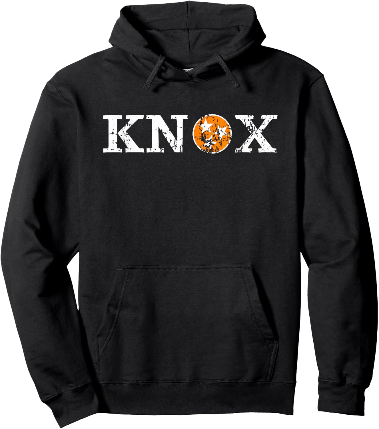 Knoxville Tennessee State Flag Orange White Distressed Knox Hoodie - Hoodie | Black