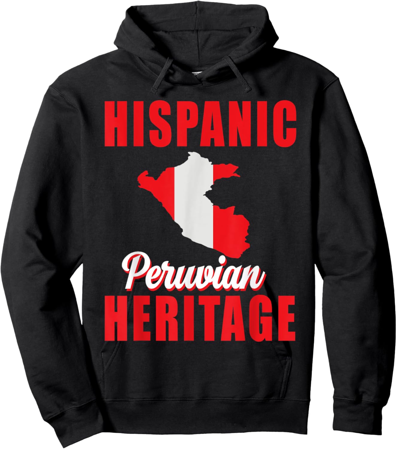 Proud Peru Hispanic Heritage month Peruvian Flag Pride Hoodie - Hoodie | Black