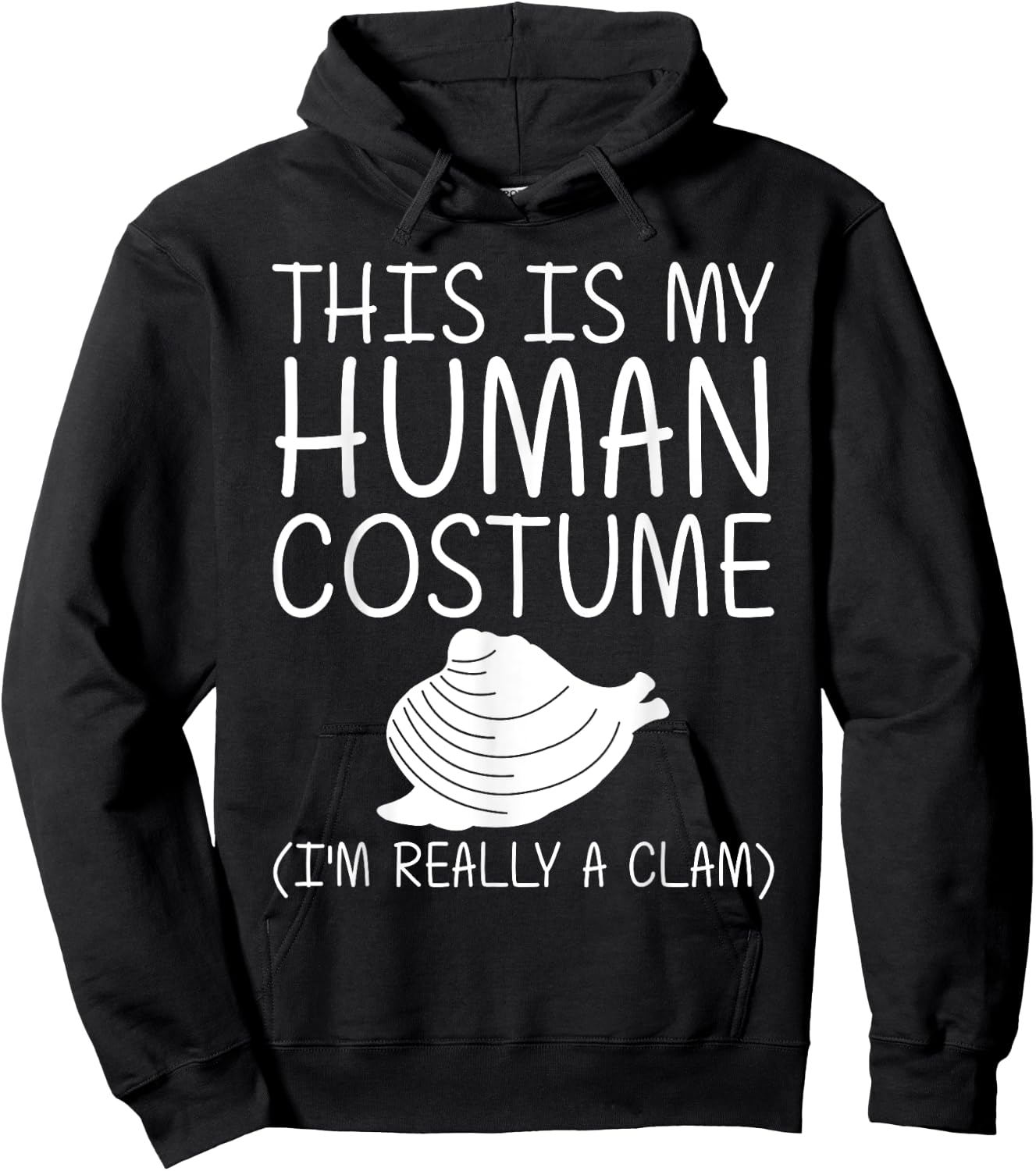 Clam Easy Halloween Human Costume Shellfish Shell DIY Gift Hoodie - Hoodie | Black