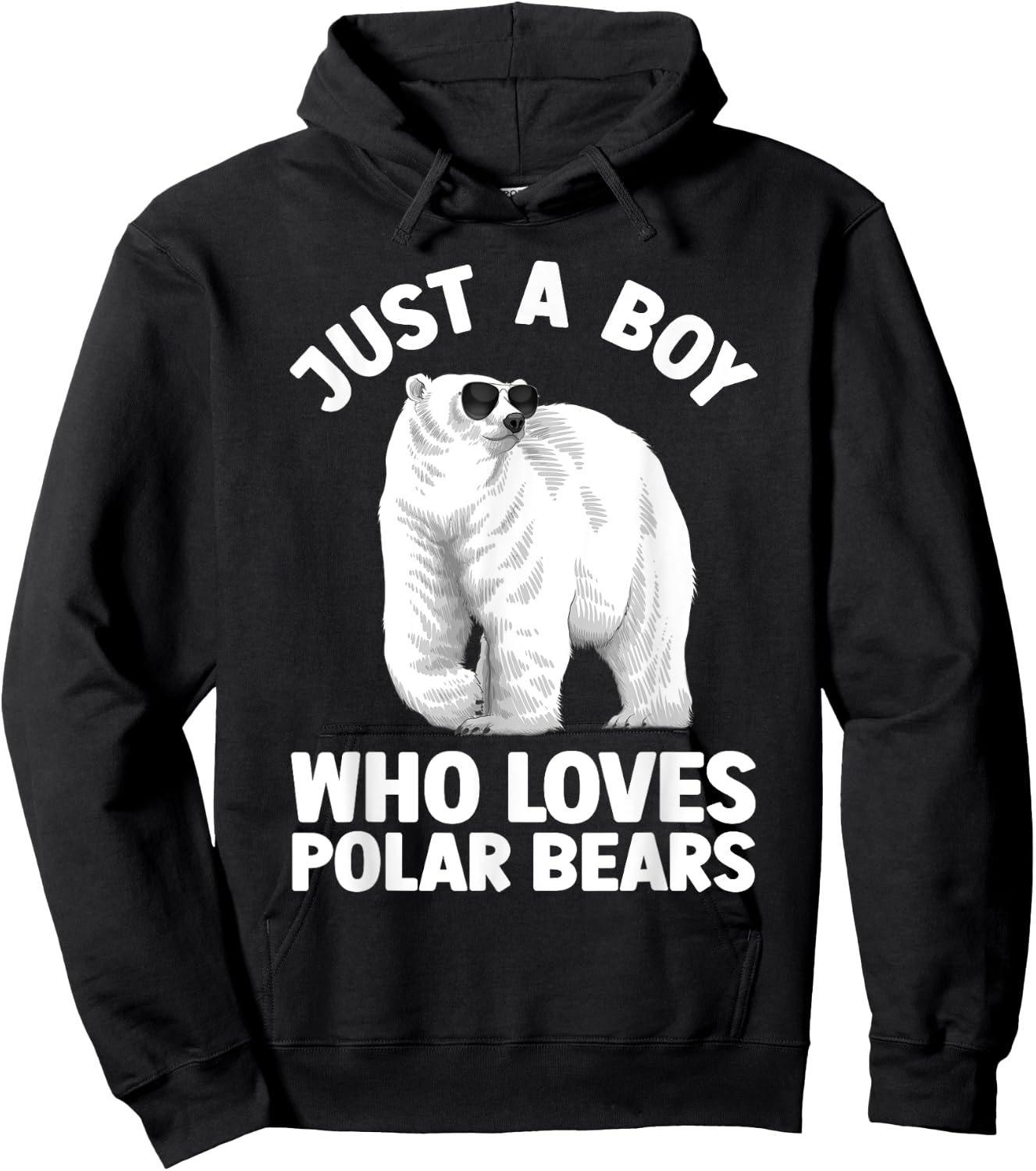 Cute Polar Bear Design Boys Arctic Polar Bear Lover Hoodie - Hoodie | Black