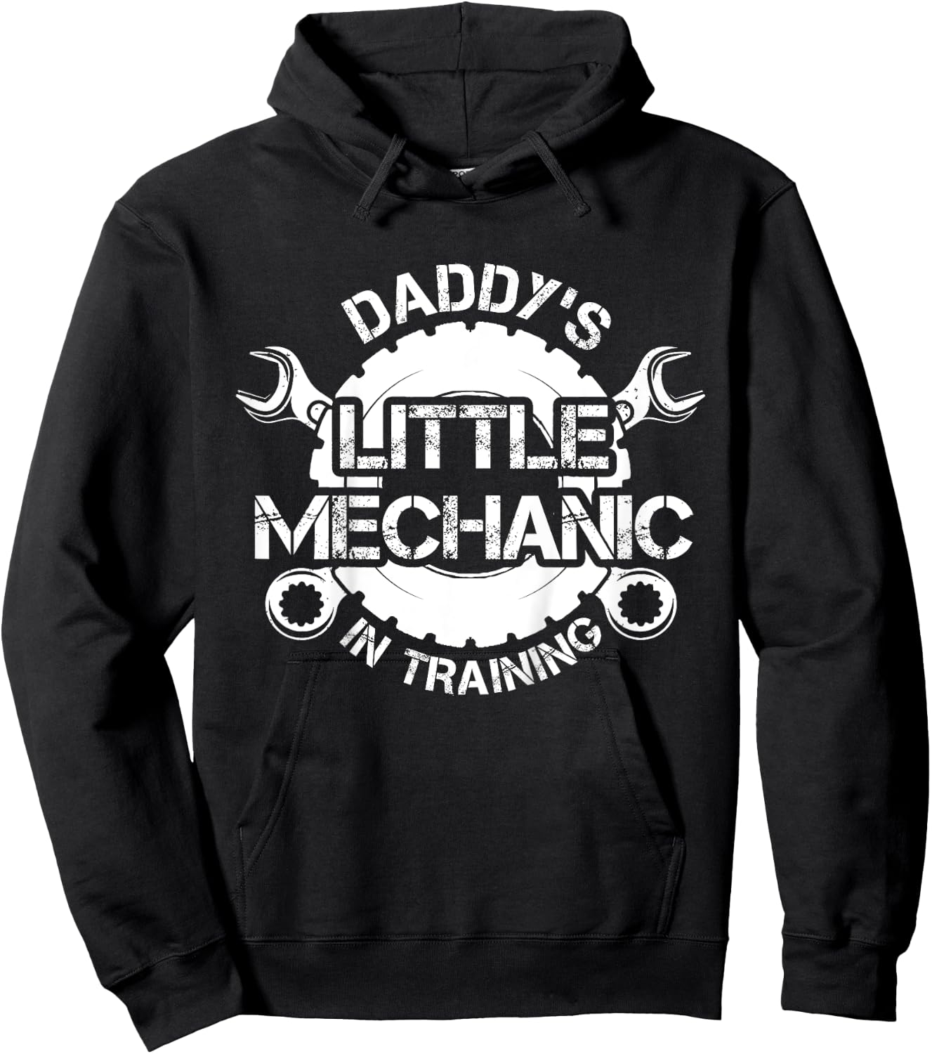 Daddy's Little Mechanic In Training Kids Proud Dad Mechanic Hoodie - Hoodie | Black