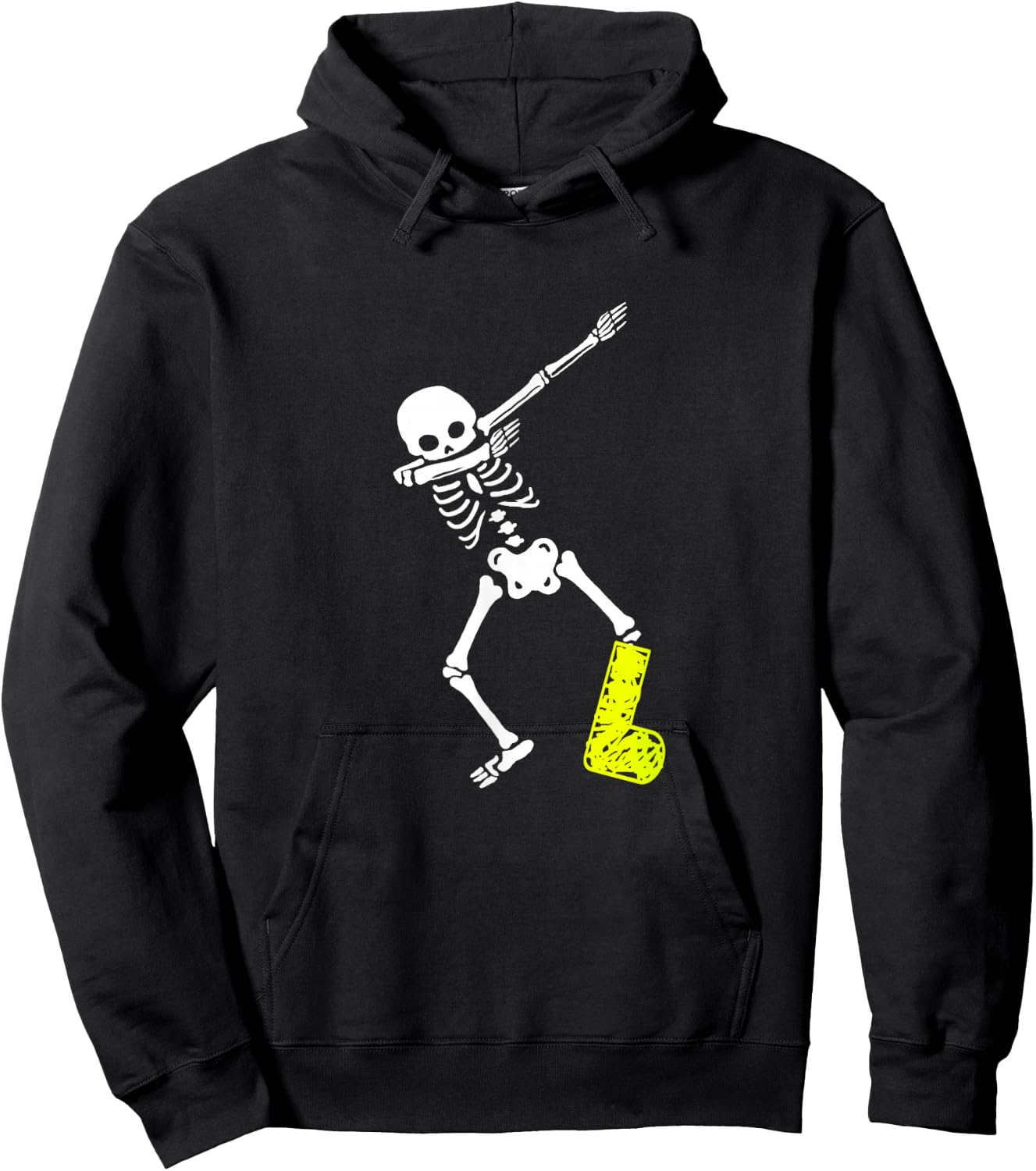 Funny Injury Dabbing Skeleton Broken Leg Kids Adult Hoodie - Hoodie | Black