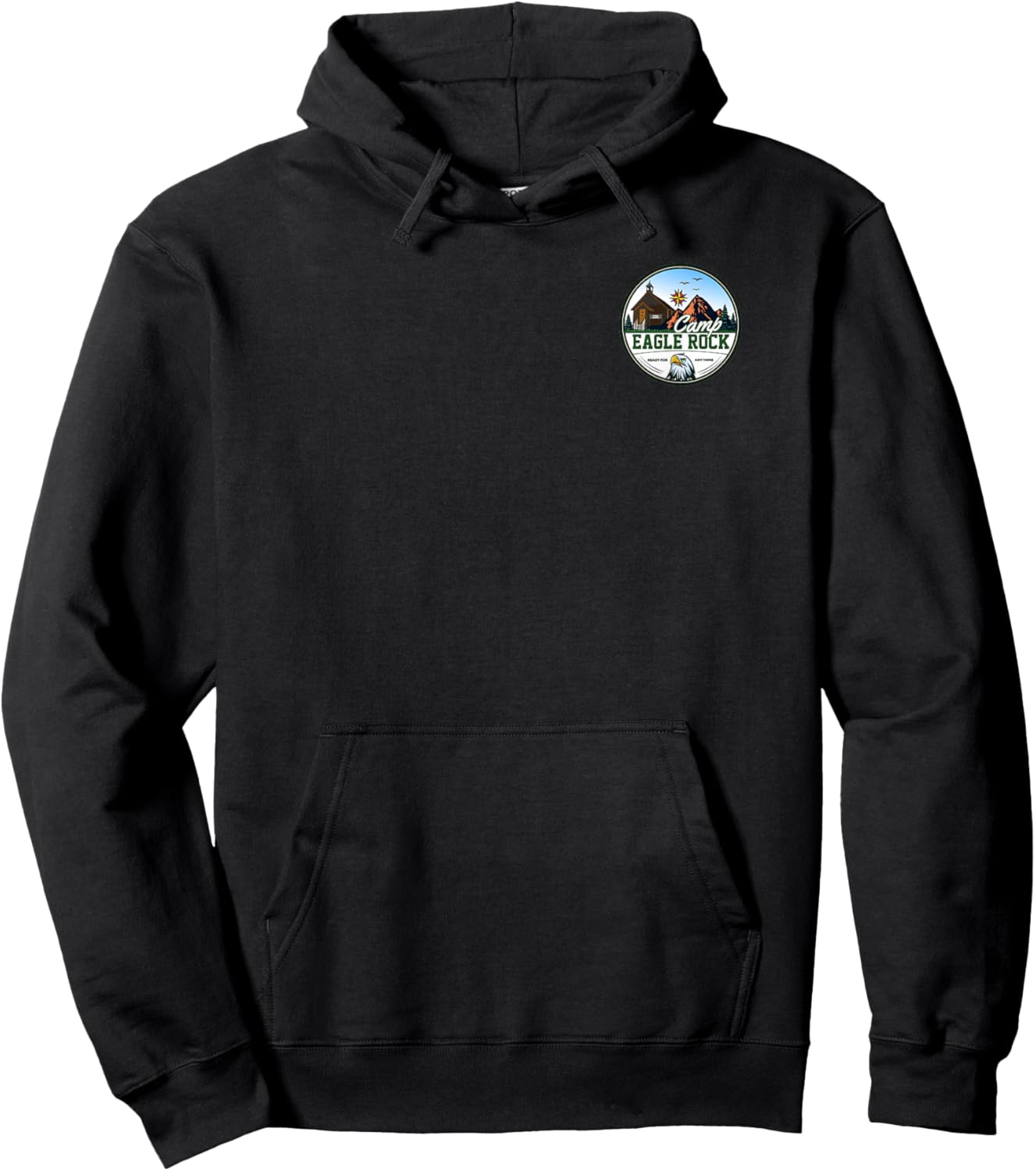 Camp Eagle Rock Left Chest Emblem Hoodie - Hoodie | Black