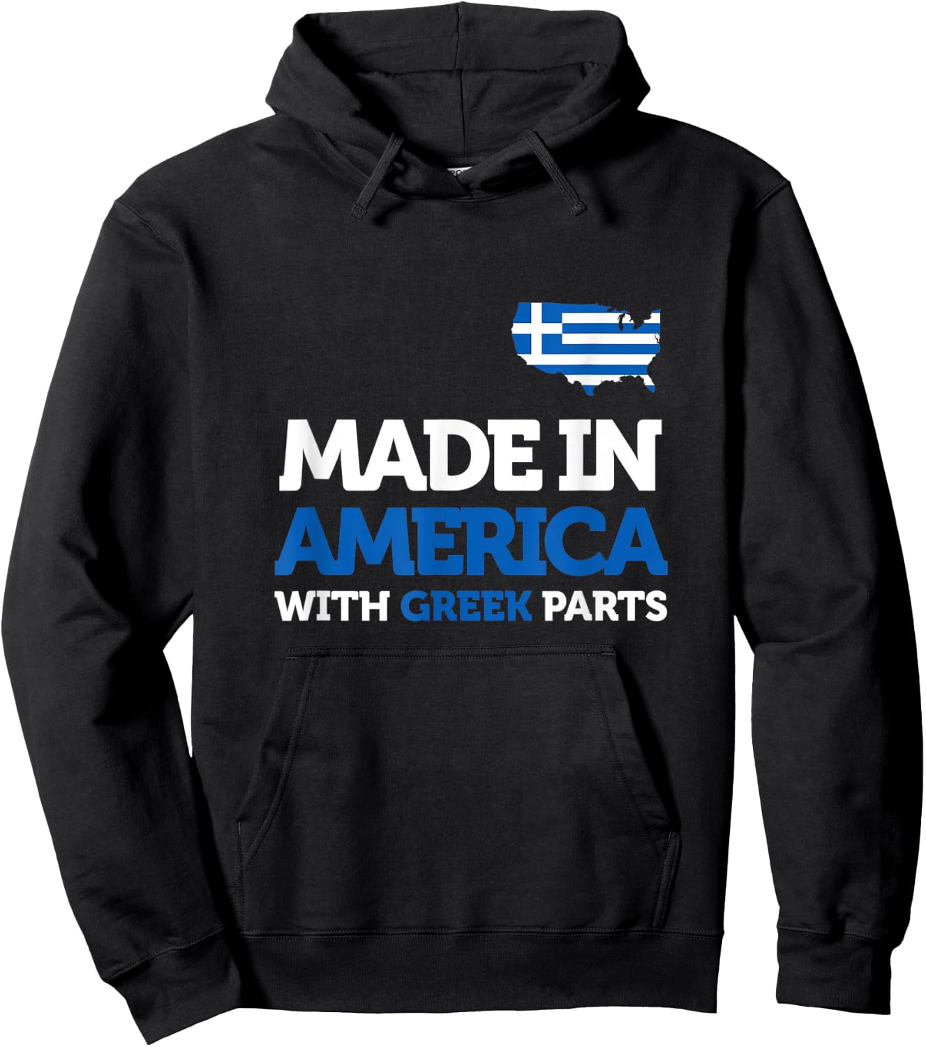 Made In America With Greek Parts American Greece Funny Gift Hoodie - Hoodie | Black