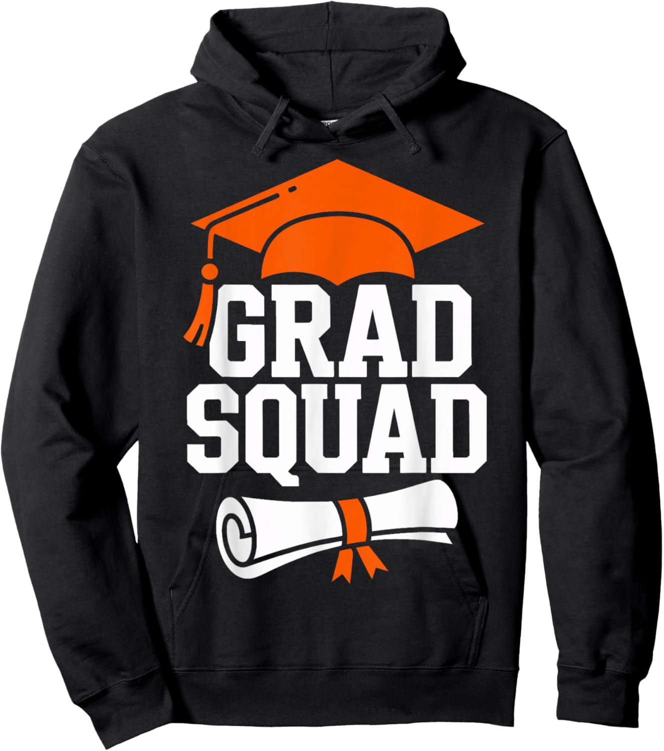 Grad Squad Senior Graduation 2024 Academic Finish Hoodie - Hoodie | Black