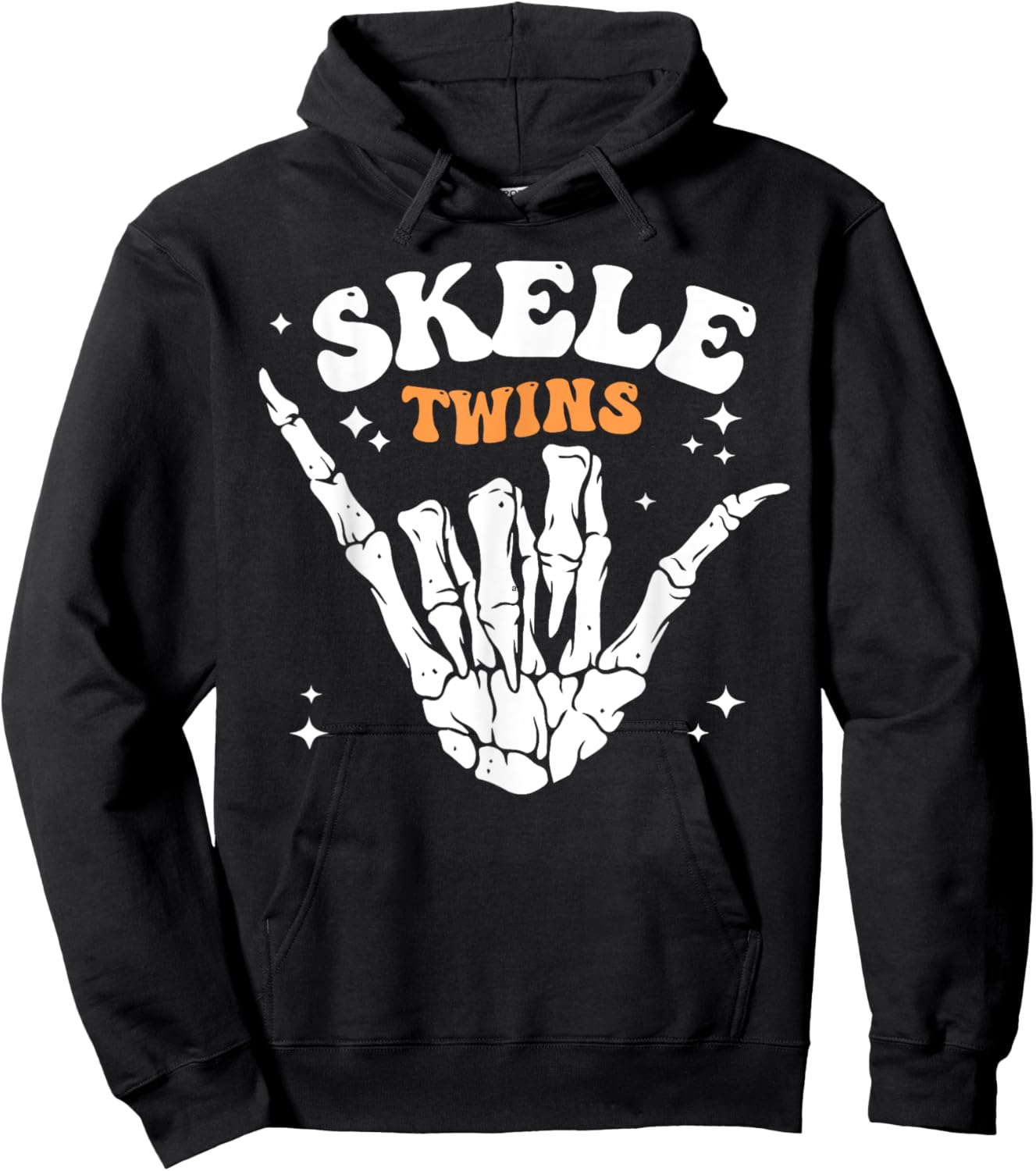 Twins Halloween Matching Skeletwins Funny Dancing Skeletons Hoodie - Hoodie | Black