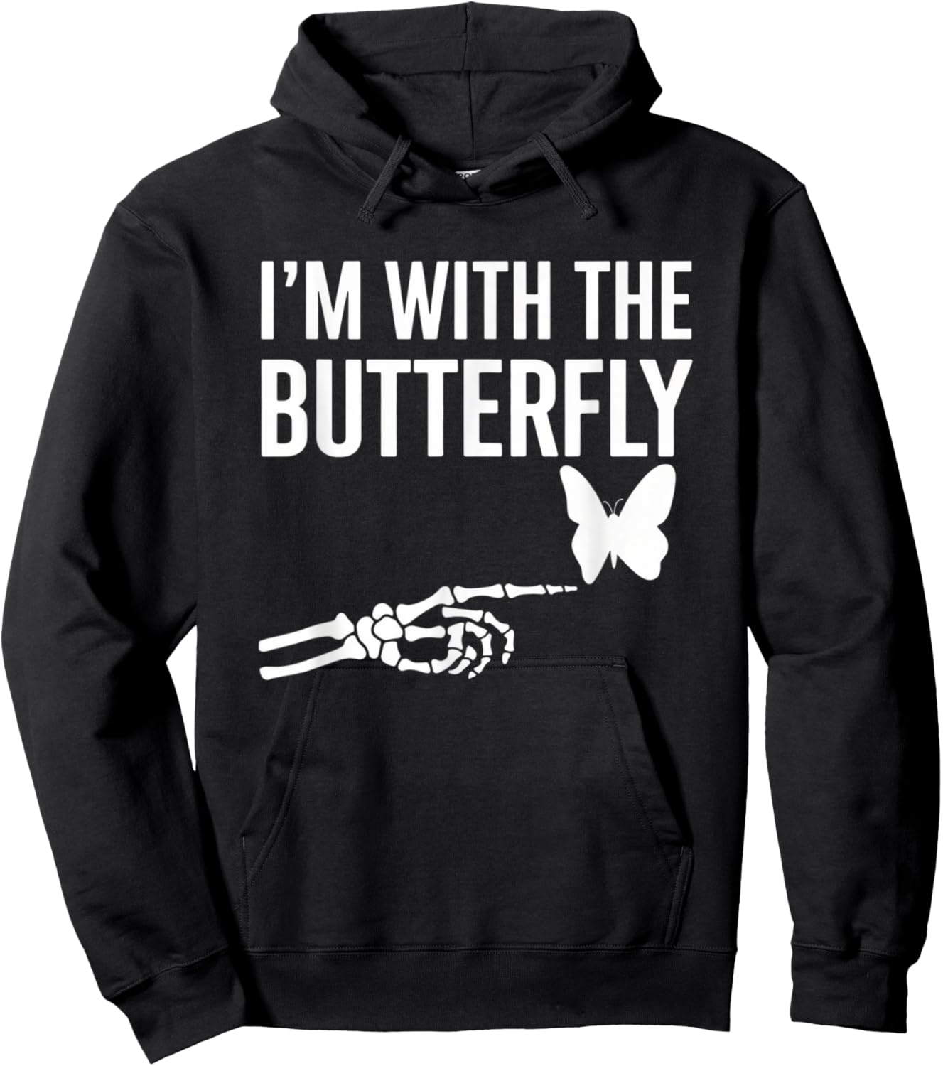 I'm With Butterfly Halloween Costume Couples Matching Gifts Hoodie - Hoodie | Black