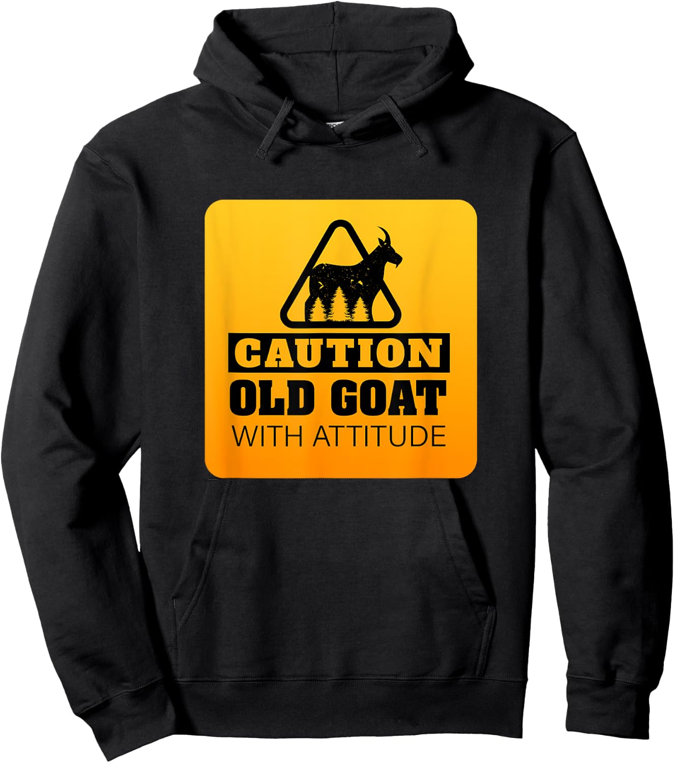 Caution Old Goat with Attitude Goat Lover Hoodie - Hoodie | Black