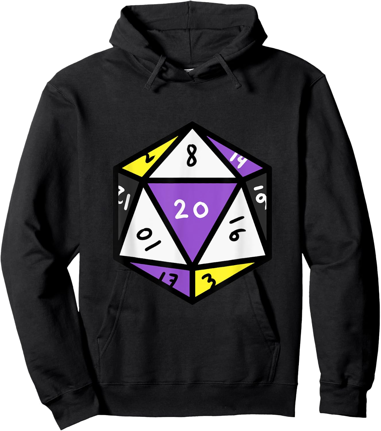 Nonbinary Pride Dice Nonbinary Hoodie - Hoodie | Black