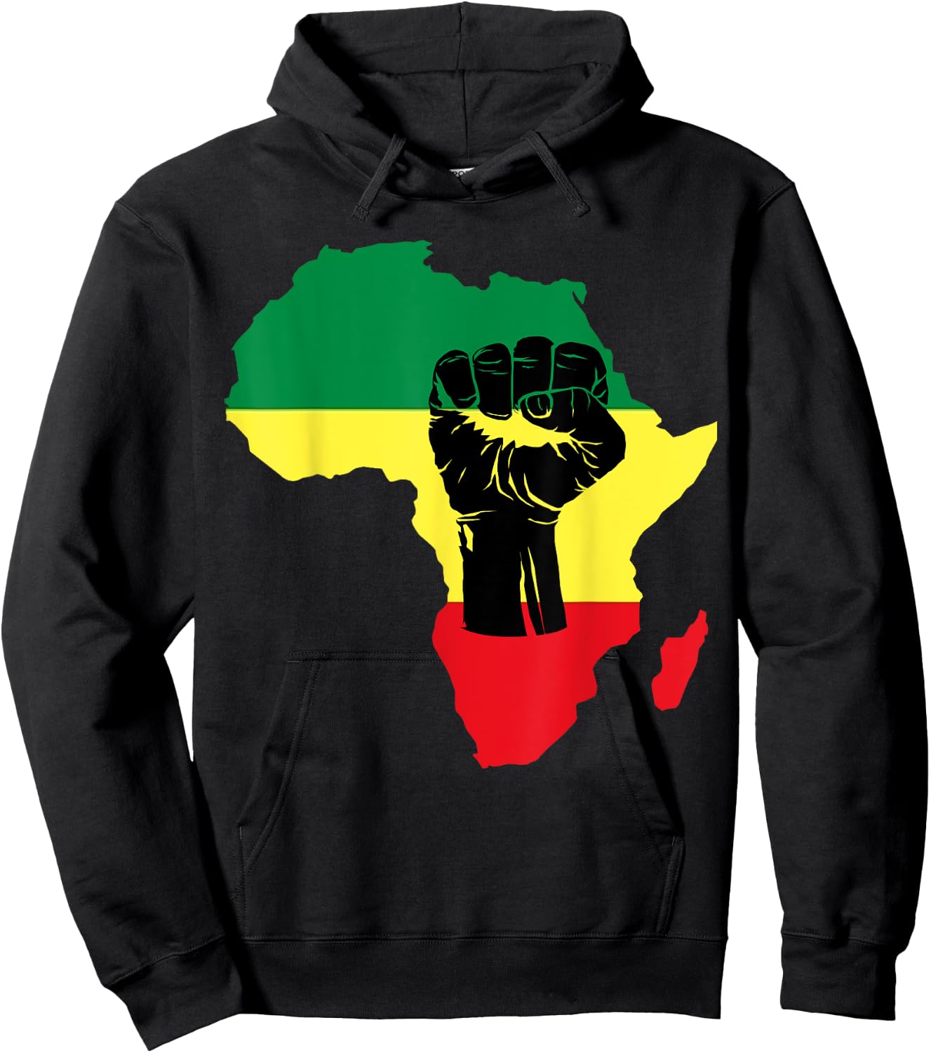 Black History Month Celebration | African Map Fist Hoodie - Hoodie | Black