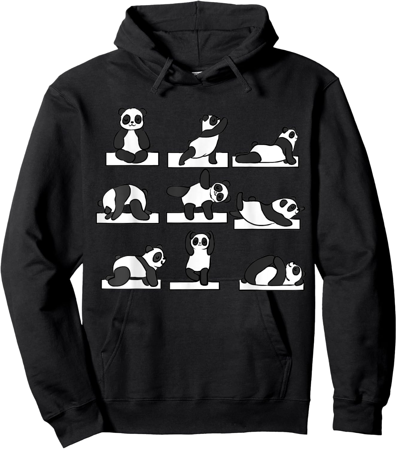 Funny Panda Yoga Women Pilates Gifts Her Lovers Kids Hoodie - Hoodie | Black