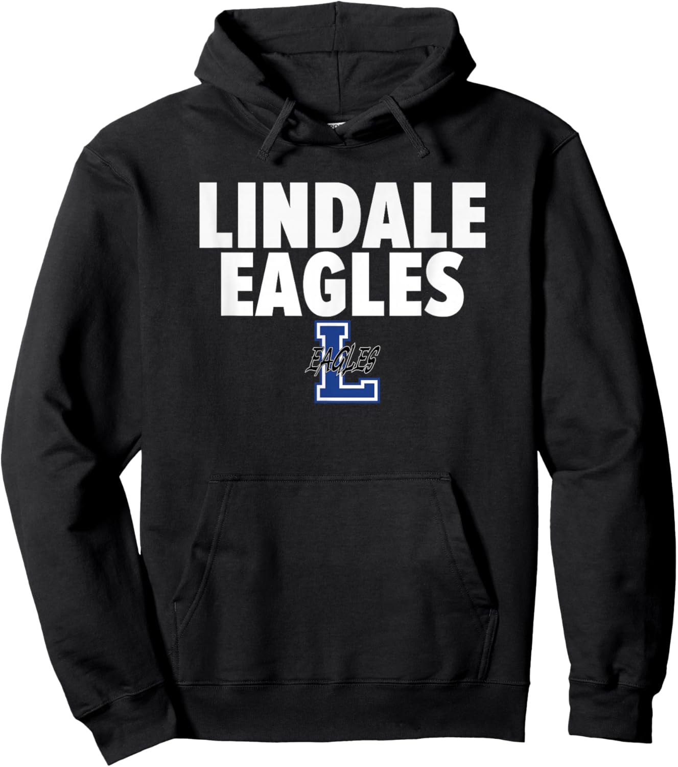Lindale Eagles Logo Bold HS Hoodie - Hoodie | Black