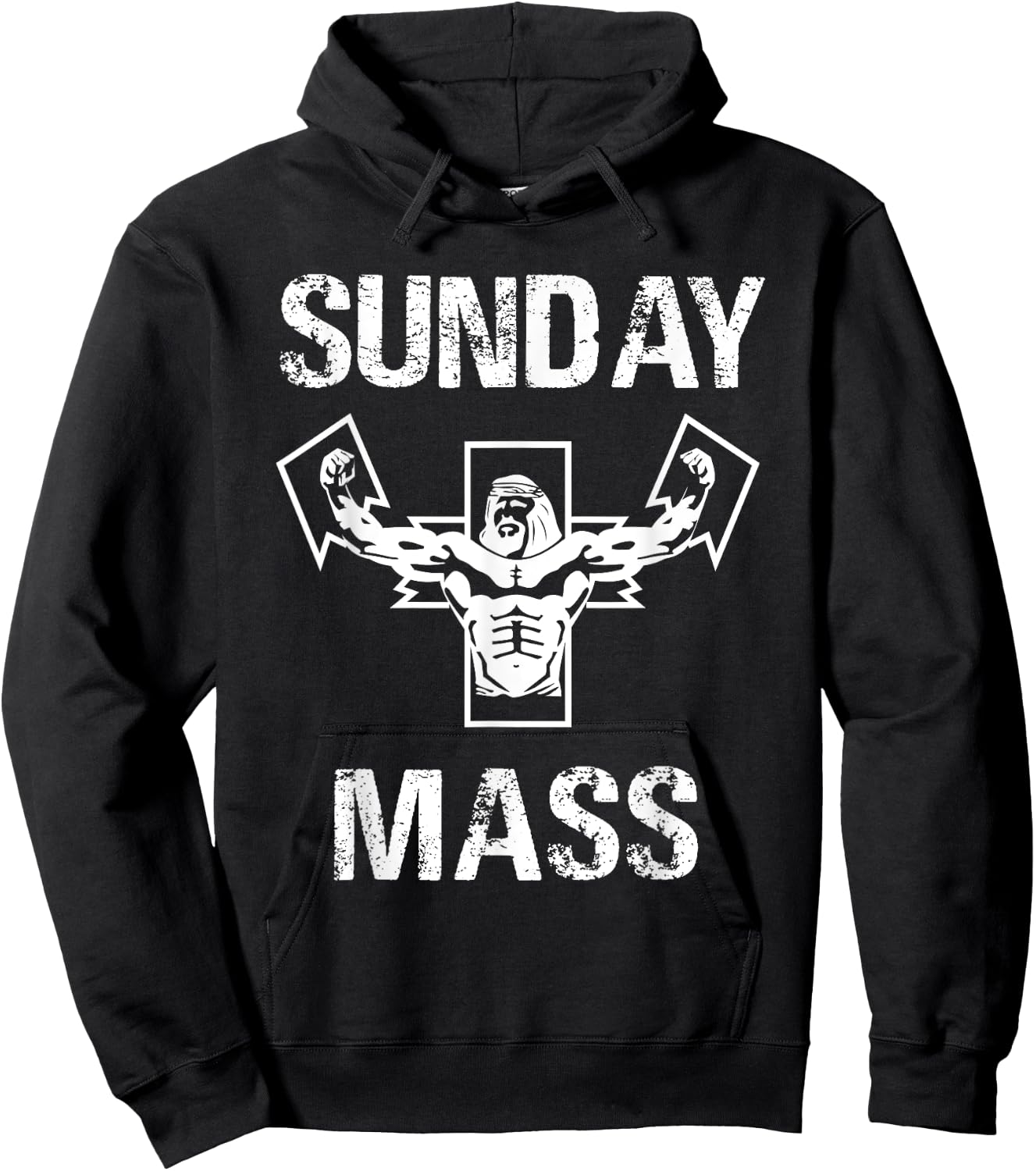 Sunday Mass - Jesus Gym Shirt Hoodie - Hoodie | Black