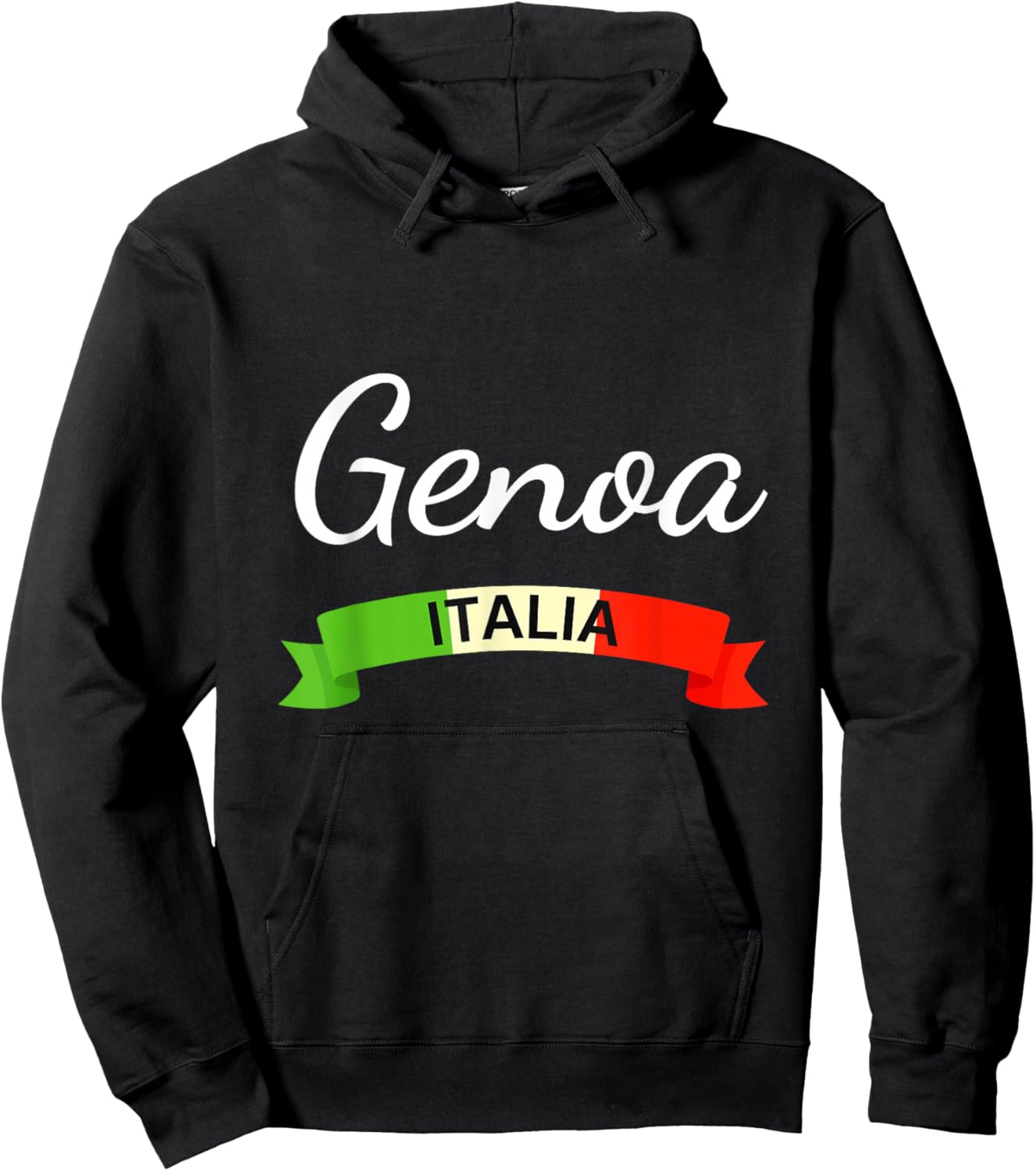 Genoa Italy Flag Genova Italia Souvenir Matching Italian Hoodie - Hoodie | Black