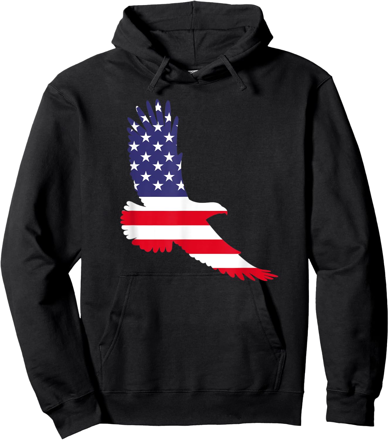Beautiful Flying American Eagle Bird USA Flag Silhouette Hoodie - Hoodie | Black