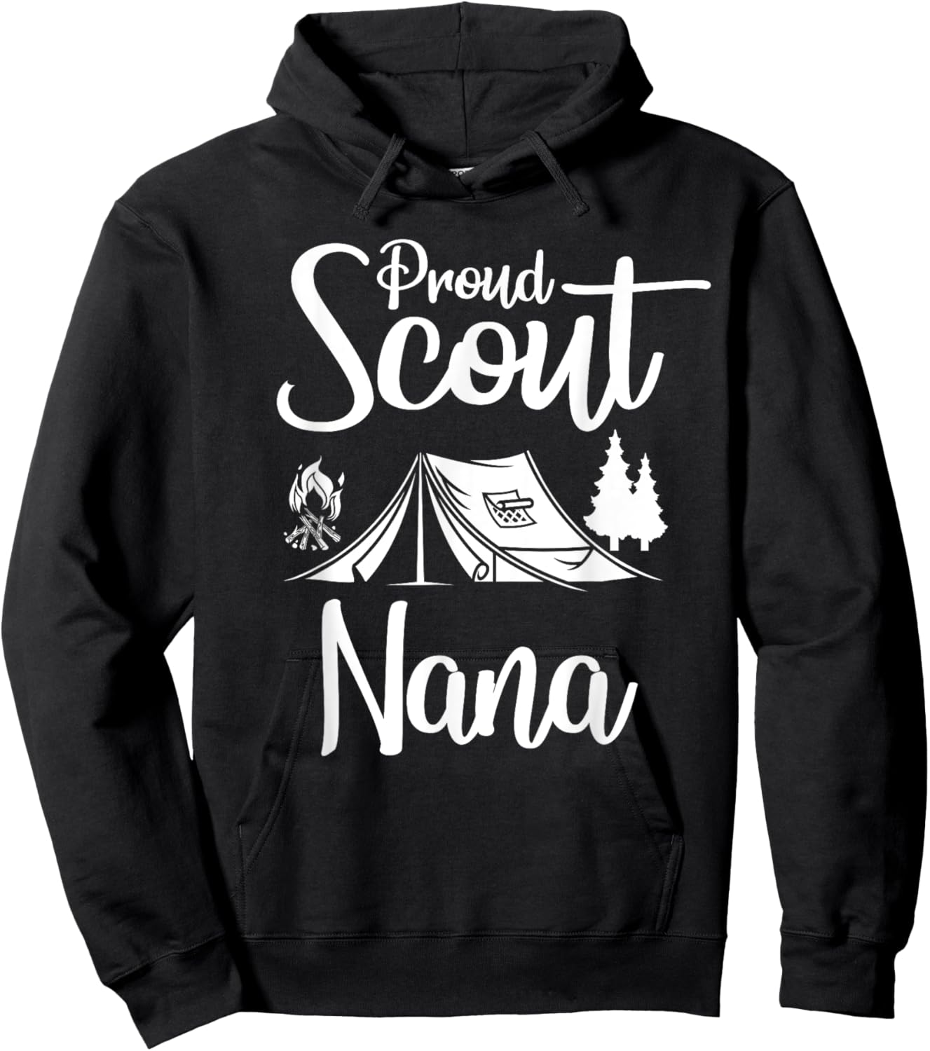 Proud Scout Nana Camping Scouting Tent Scout Mom Leader Hoodie - Hoodie | Black