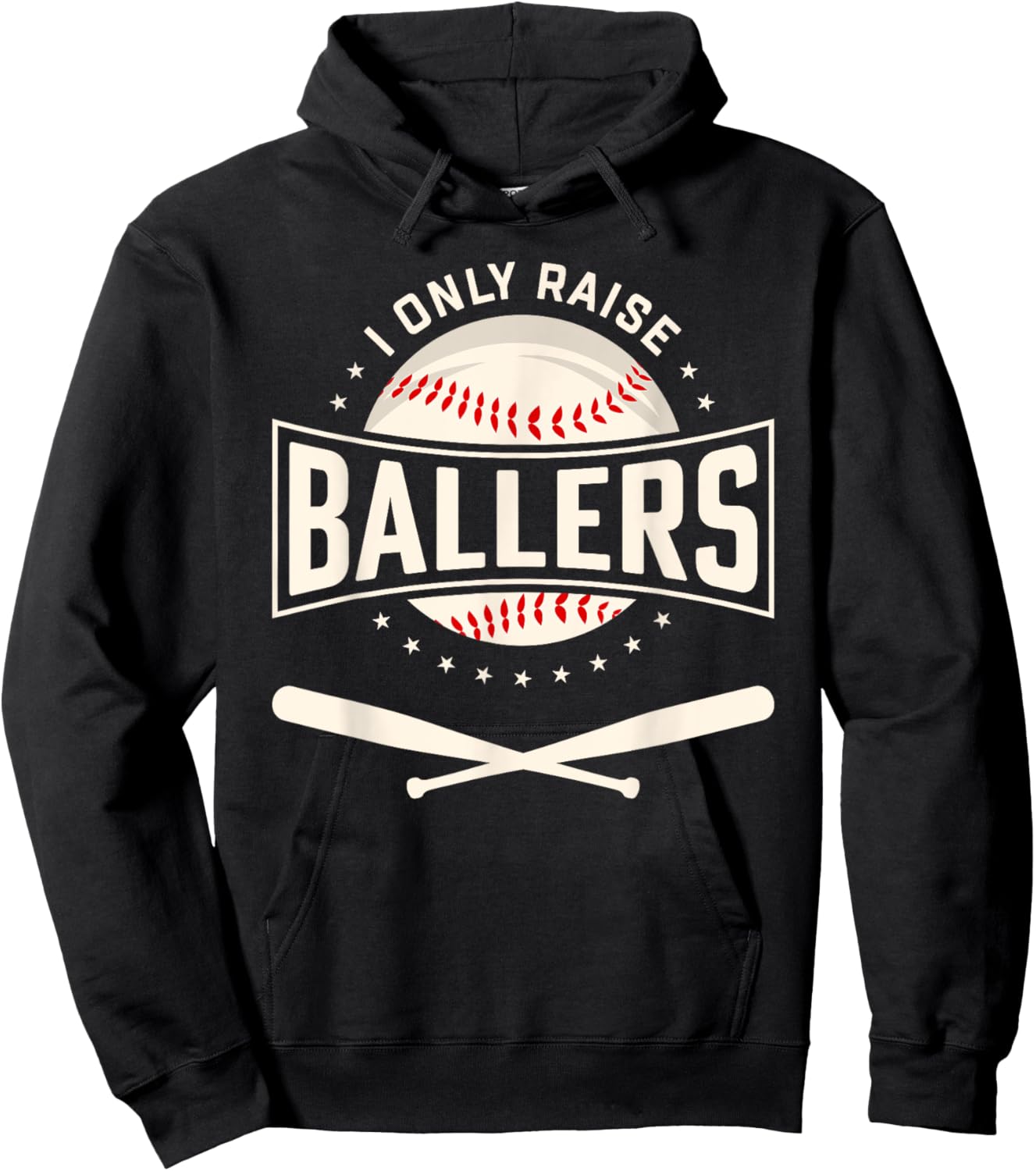 I Only Raise Ballers Baseball Lover Mom Dad Gift Hoodie - Hoodie | Black