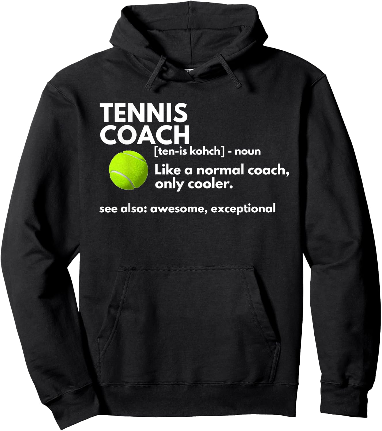 Funny Tennis Coach Definition Coaching Gift Small Hoodie - Hoodie | Black